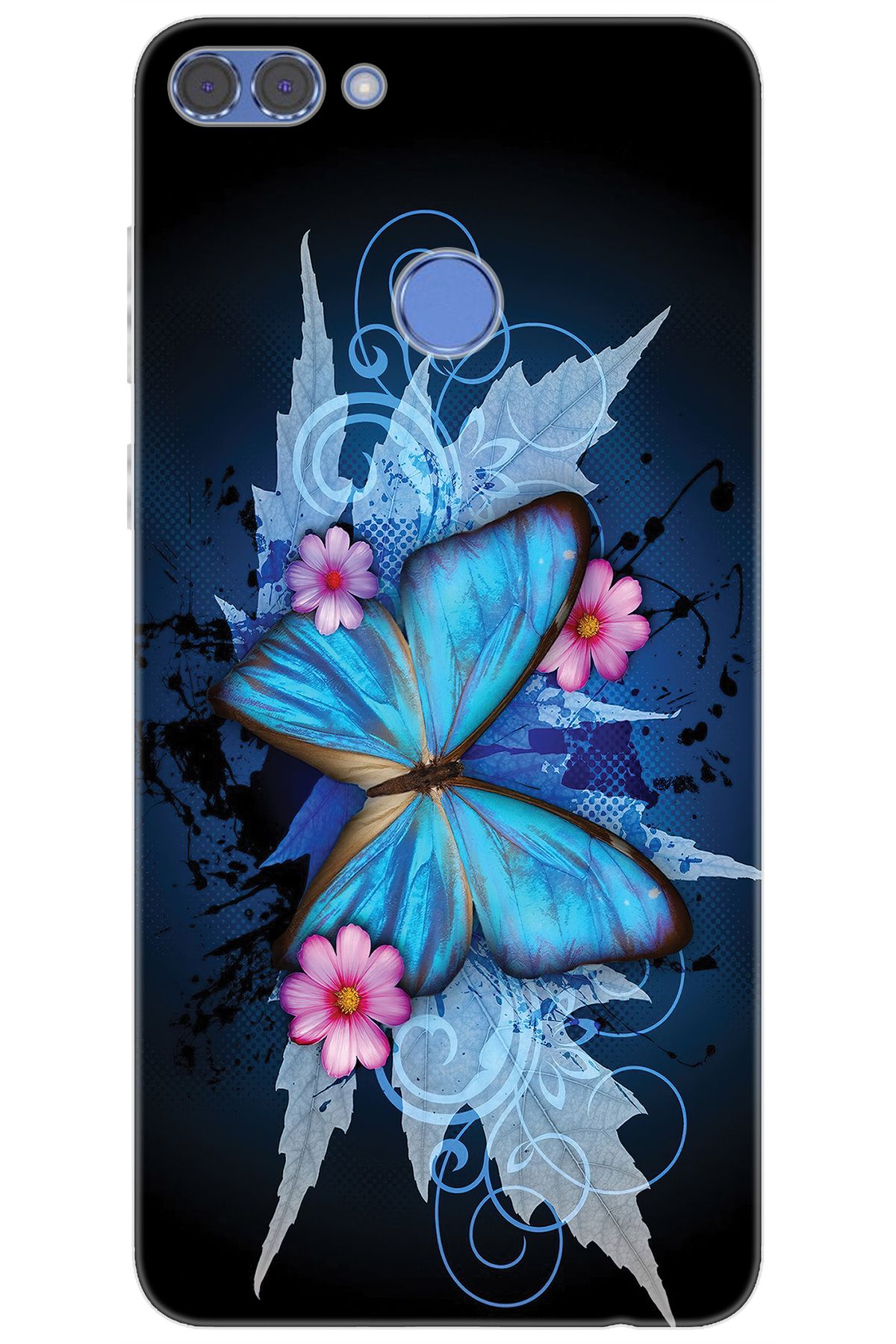 Ceppare Huawei Y9 2018 (FLA-LX1/LX2) Uyumlu Kılıf Desen Baskılı Silikon Kelebek Resim STK:550 CP-qzcLFyK