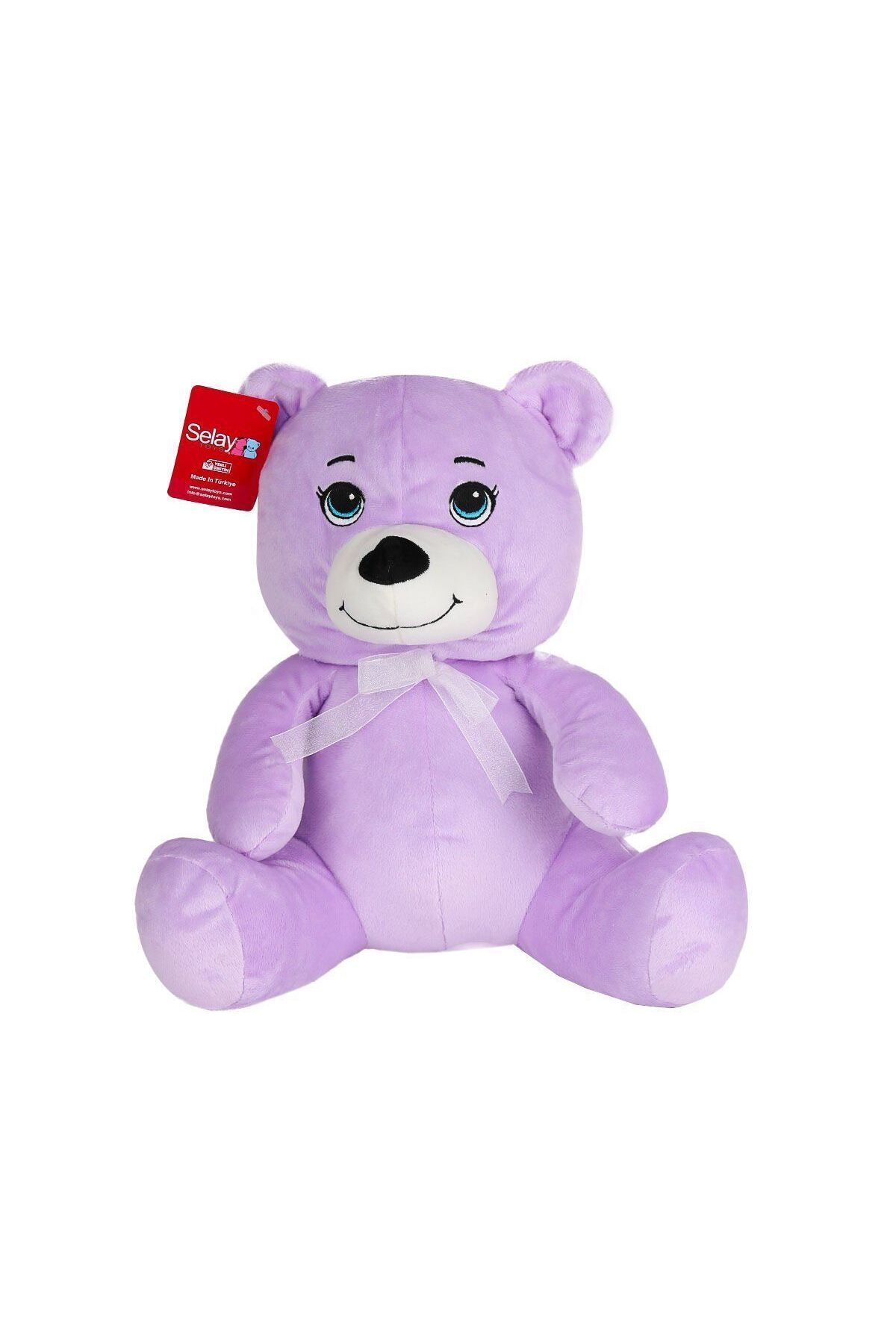 OEM 1022L Göbekli Peluş Ayı 28 cm Lila -Selay Oyuncak