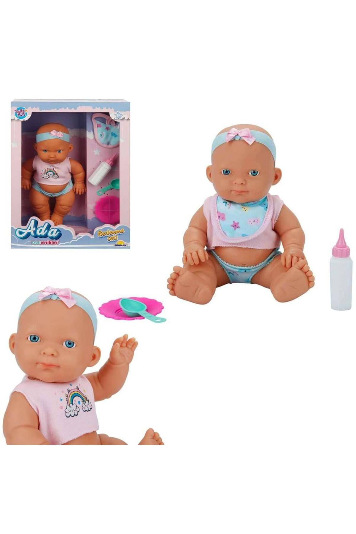 OEM Ada Bebek Beslenme Seti 23 cm Oyuncak Et Bebek