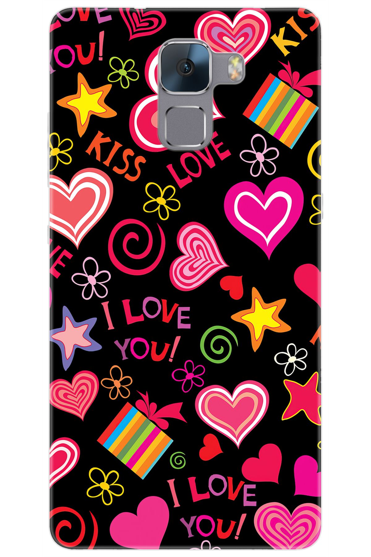 Ceppare Huawei Honor 7 (PLK-L01) Uyumlu Kılıf Desen Baskılı Silikon Kıss Love STK:265 CP-u4AVzpN