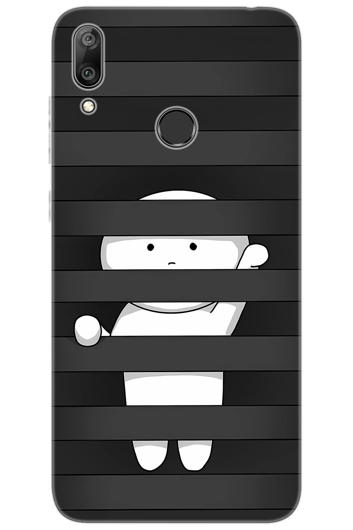 Ceppare Huawei Y7 PRO 2019 (DUB-LX2) Uyumlu Kılıf Desen Baskılı Silikon Saklanan Karakter STK:665 CP-LzwaCYs