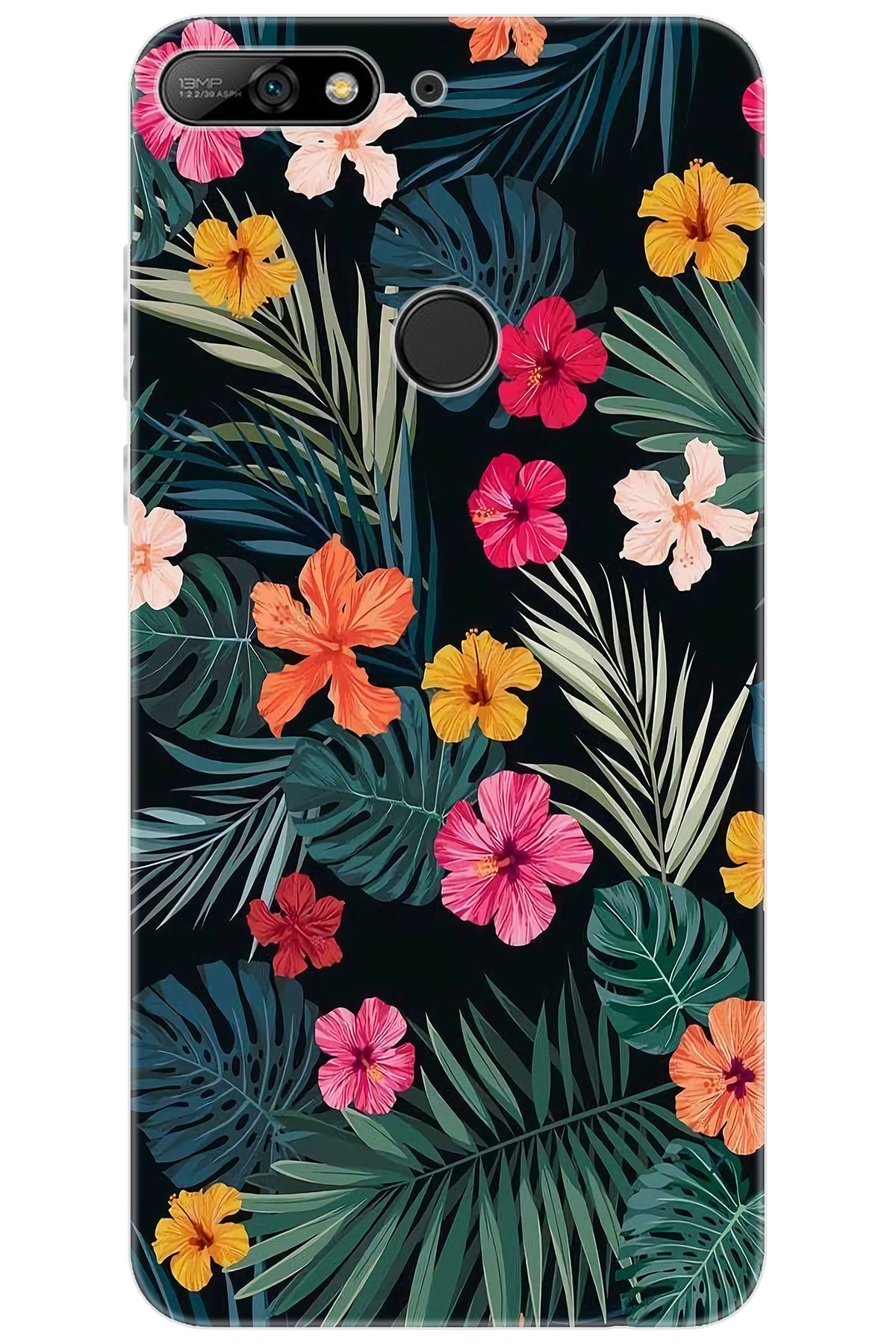 Ceppare Huawei Y7 PRO 2018 (LDN-LX2) Uyumlu Kılıf Desen Baskılı Silikon Çiçekler STK:632 CP-XR77VEQ