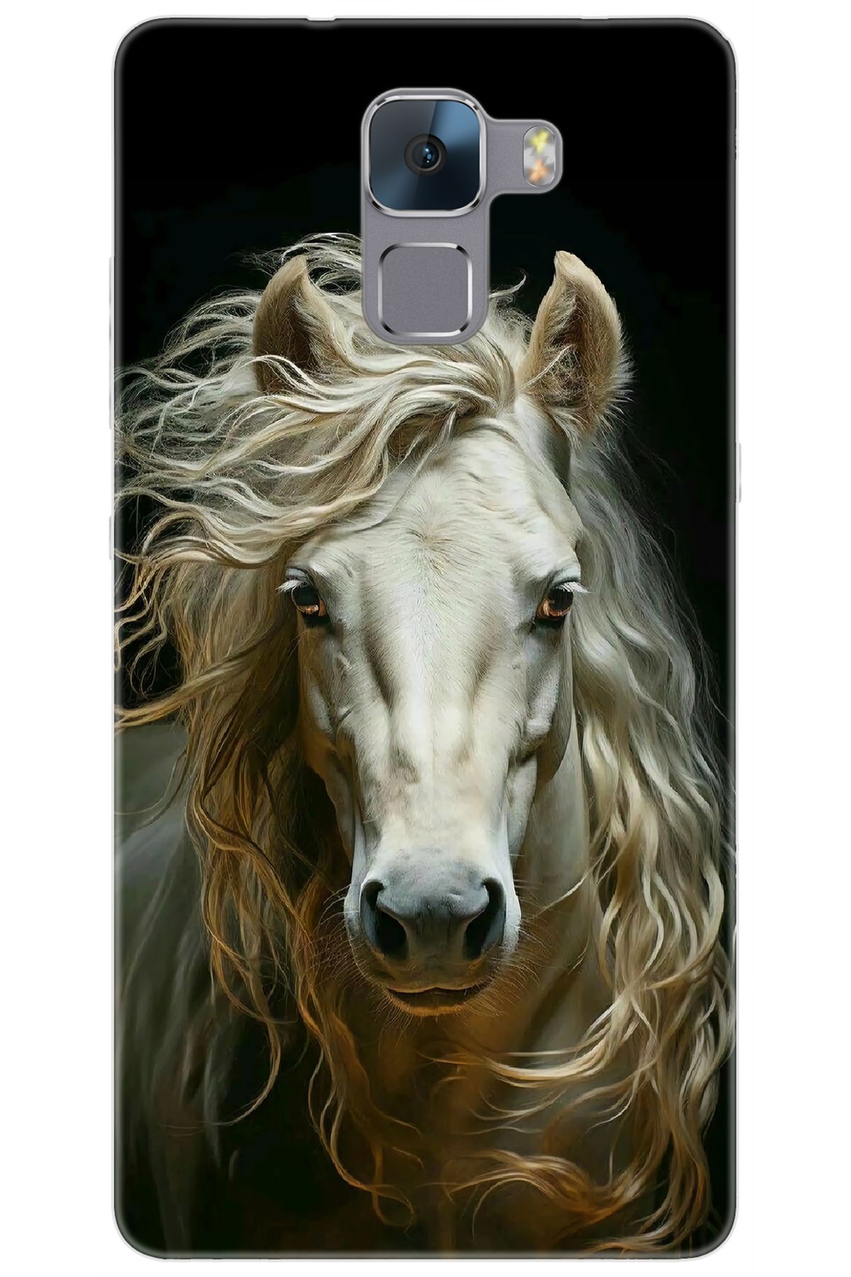 Ceppare Huawei Honor 7 (PLK-L01) Uyumlu Kılıf Desen Baskılı Silikon Beyaz At STK:689 CP-gIDYGGl