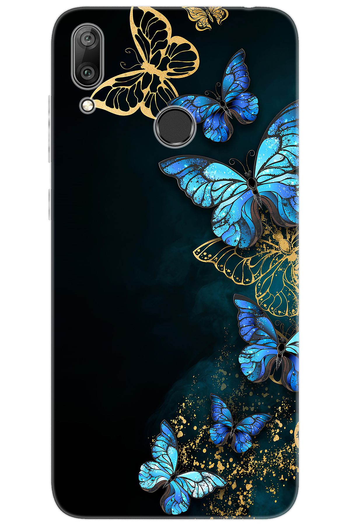 Ceppare Huawei Y7 PRO 2019 (DUB-LX2) Uyumlu Kılıf Desen Baskılı Silikon Kelebekler STK:721 CP-UwS5G3B