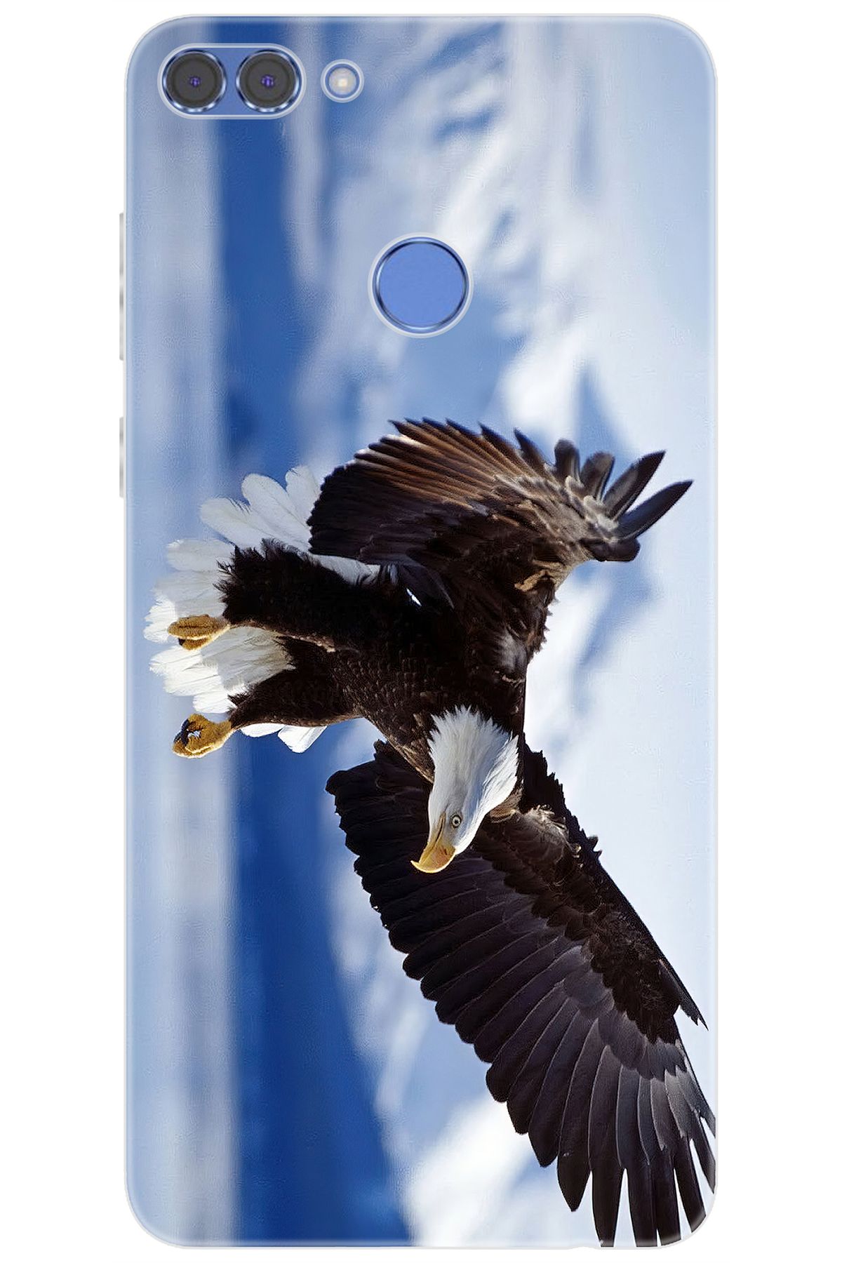 Ceppare Huawei Y9 2018 (FLA-LX1/LX2) Uyumlu Kılıf Desen Baskılı Silikon Kartal STK:183 CP-YBcuA9s