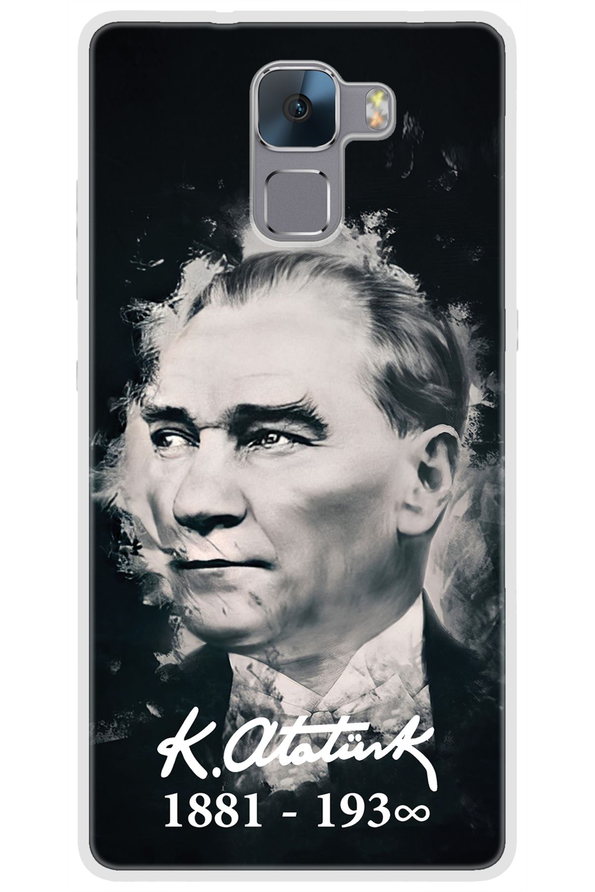 Ceppare Huawei Honor 7 (PLK-L01) Uyumlu Kılıf Desenli Silikon Mustafa Kemal Atatürk STK:388 CP-GxJJIF8