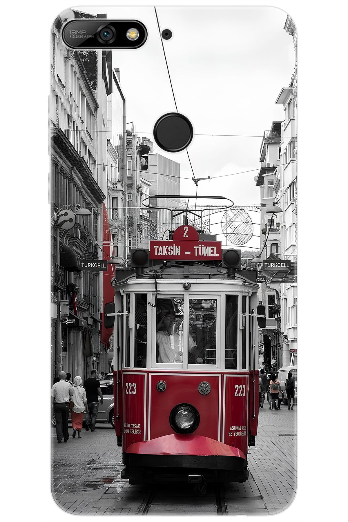 Ceppare Huawei Y7 PRO 2018 (LDN-LX2) Uyumlu Kılıf Desen Baskılı Silikon Tramvay STK:691 CP-gdTFMB4