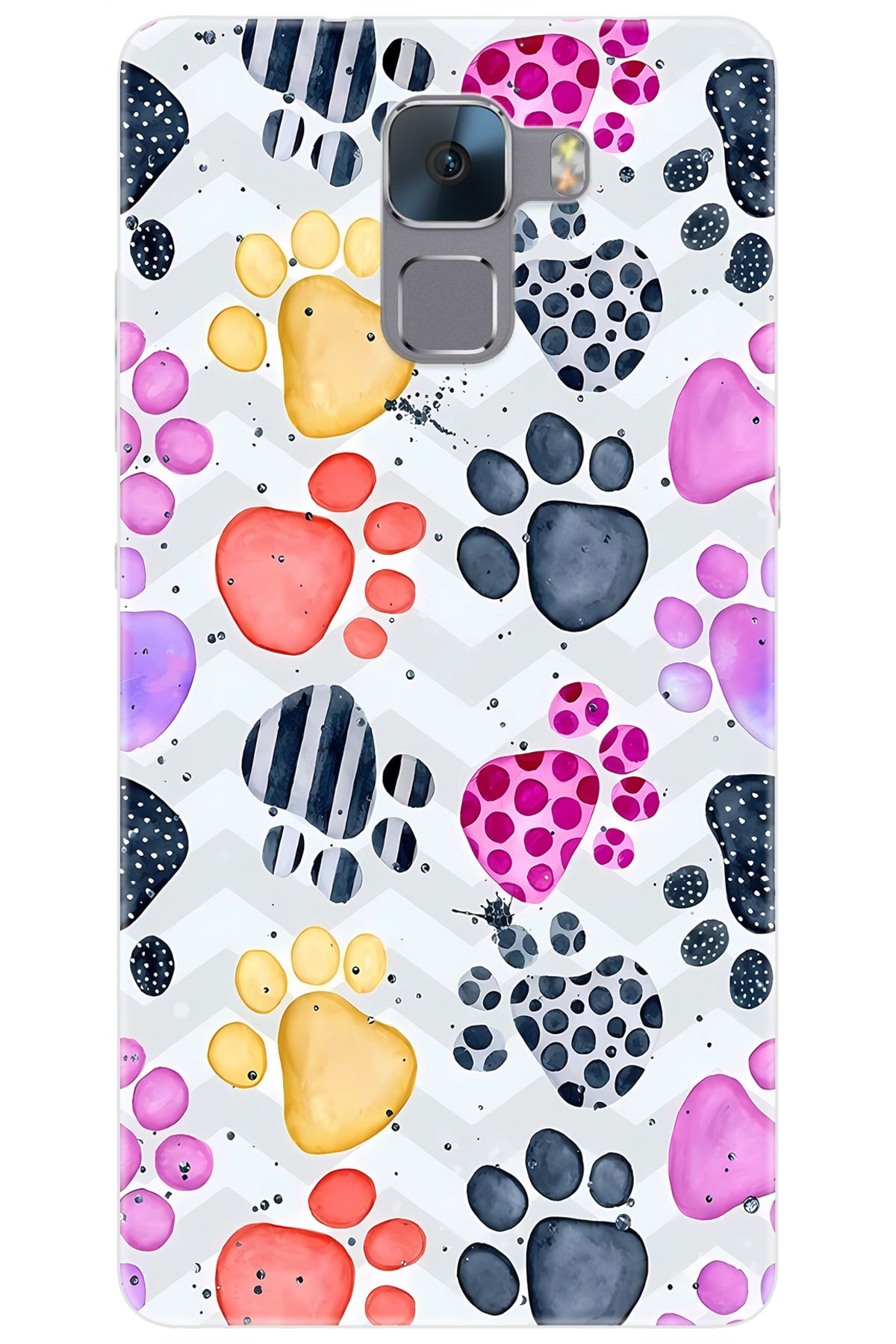 Ceppare Huawei Honor 7 (PLK-L01) Uyumlu Kılıf Desen Baskılı Silikon Renkli Patiler STK:670 CP-Vykg40R