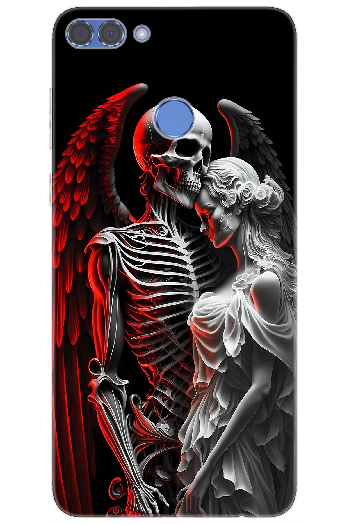 Ceppare Huawei Y9 2018 (FLA-LX1/LX2) Uyumlu Kılıf Desenli Silikon İskelet ve Melek Aşkı STK:644 CP-LTJIC4f
