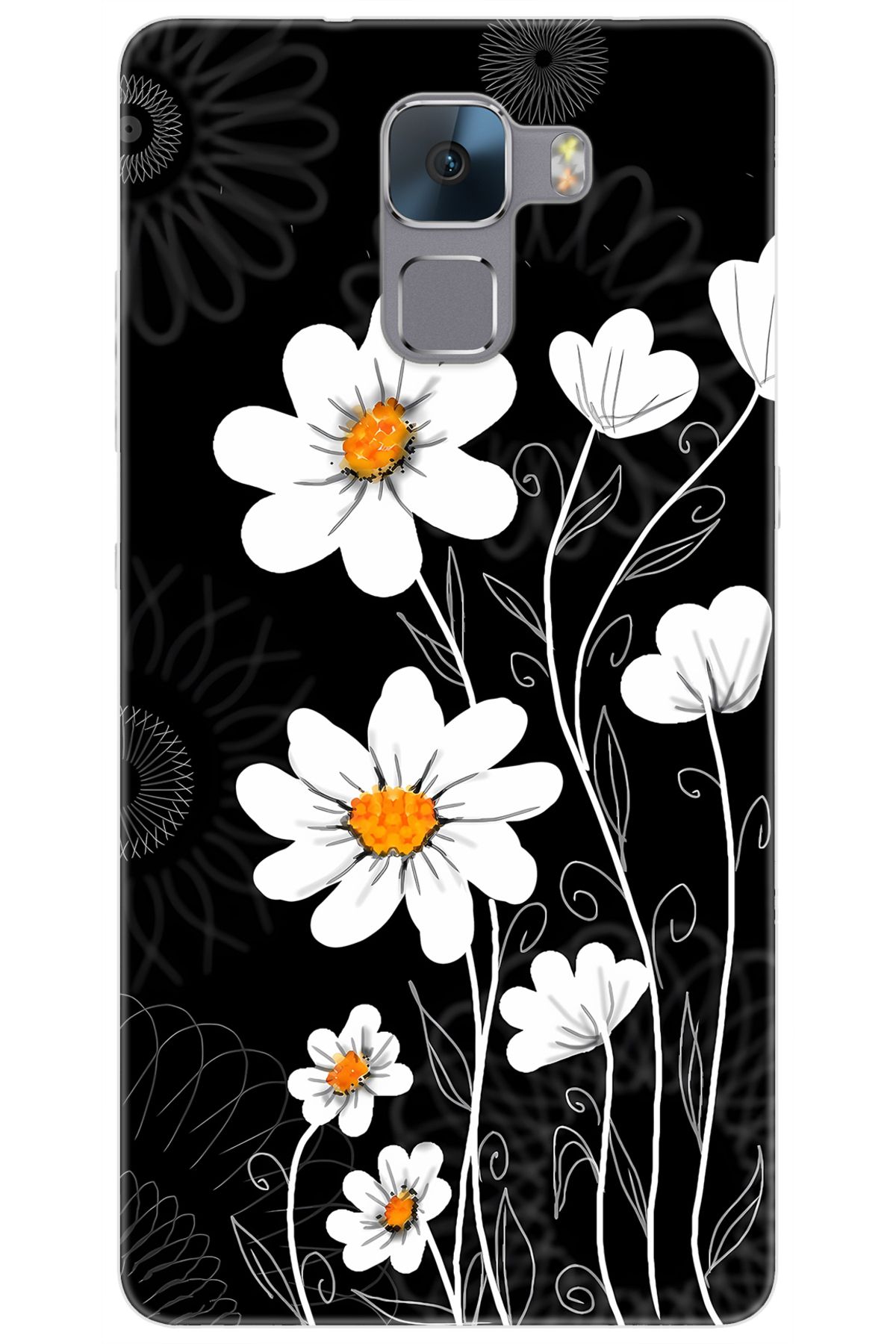Ceppare Huawei Honor 7 (PLK-L01) Uyumlu Kılıf Desen Baskılı Silikon Papatya STK:693 CP-xKgekvG