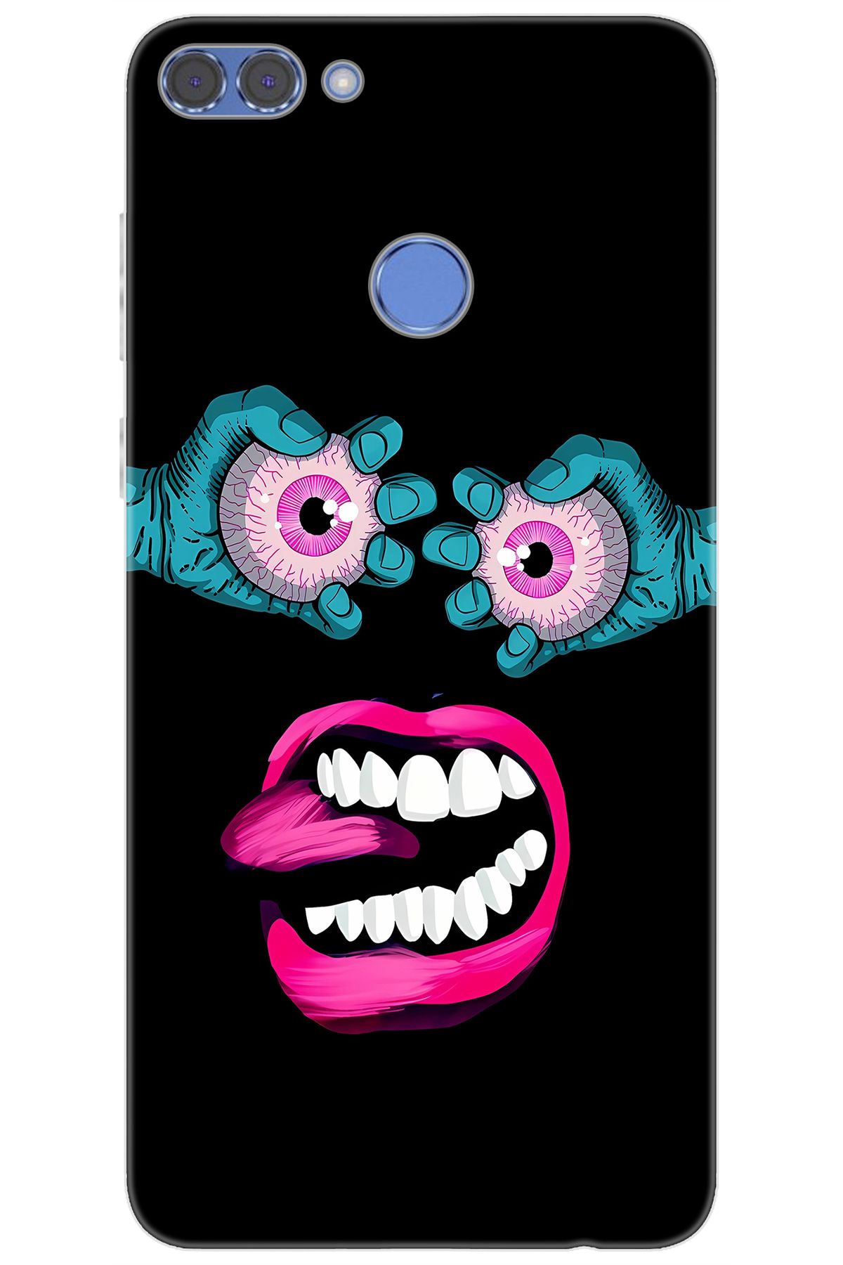 Ceppare Huawei Y9 2018 (FLA-LX1/LX2) Uyumlu Kılıf Desen Baskılı Silikon Çılgın Gözler STK:657 CP-qztqb7h