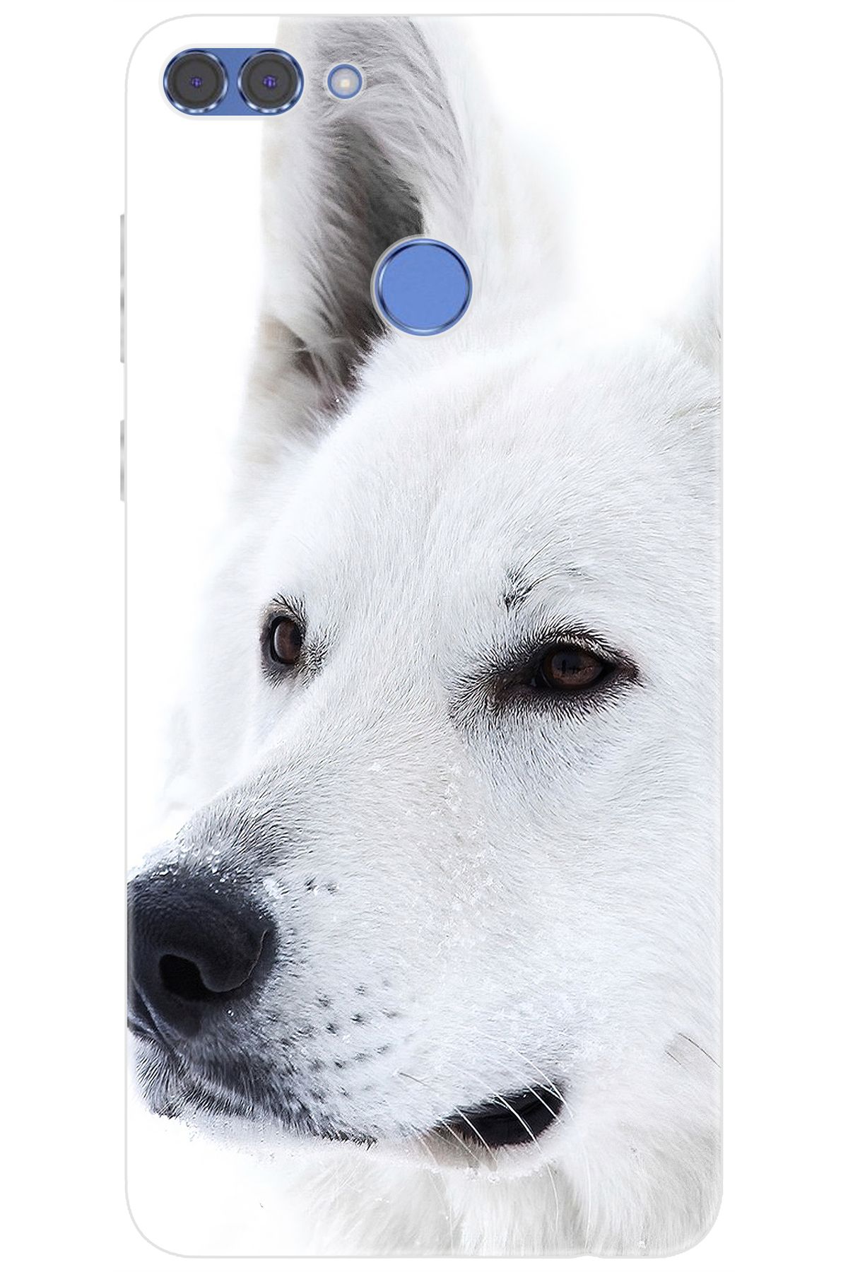 Ceppare Huawei Y9 2018 (FLA-LX1/LX2) Uyumlu Kılıf Desen Baskılı Silikon Beyaz Kurt STK:169 CP-LN7LVhG