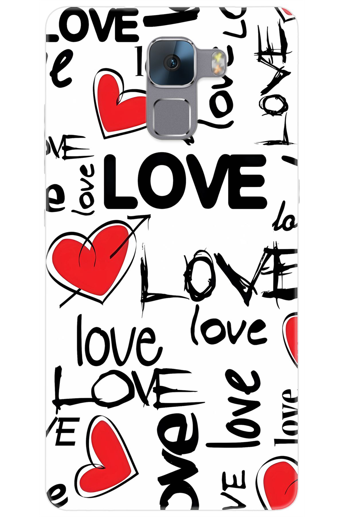 Ceppare Huawei Honor 7 (PLK-L01) Uyumlu Kılıf Desen Baskılı Silikon Love Kalpler STK:638 CP-Uc7mjFy