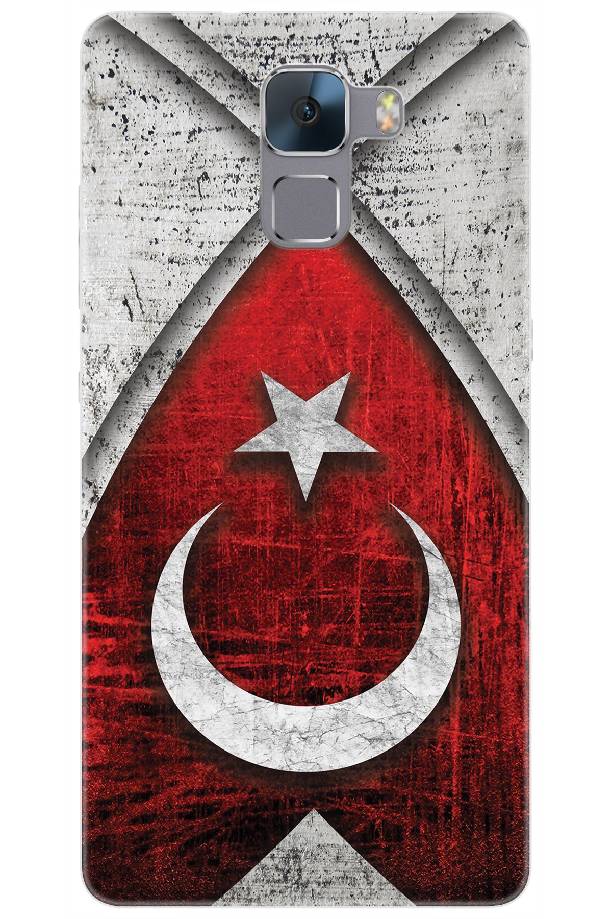 Ceppare Huawei Honor 7 (PLK-L01) Uyumlu Kılıf Desen Baskılı Silikon Türk Bayrağı STK:380 CP-YQQmr6C