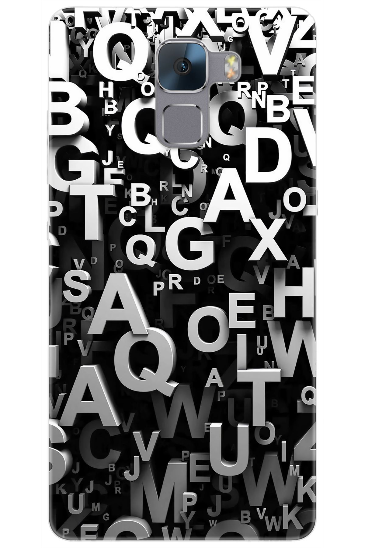Ceppare Huawei Honor 7 (PLK-L01) Uyumlu Kılıf Desen Baskılı Silikon Harfler STK:739 CP-E7Pk4fM