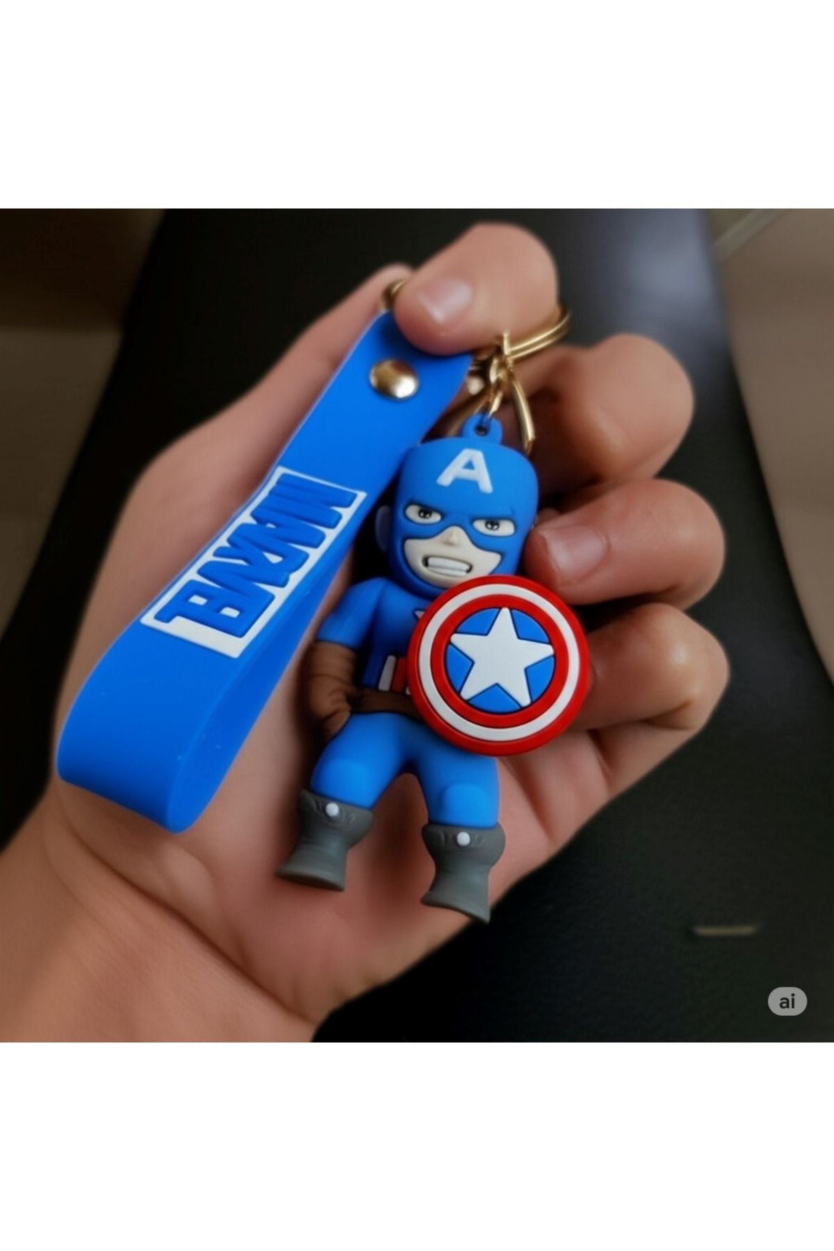 Mimi Aksesuar 3D 3d Lüks Büyük Boy Marvel Kaptan Amerika Silikon Anahtarlık Ve Çanta Aksesuarı