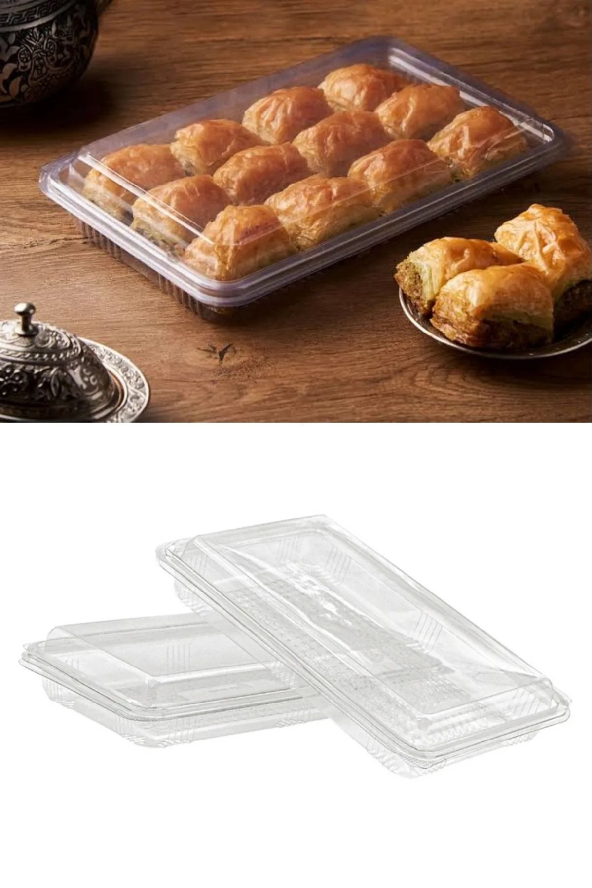 Ambalaj Evi Kapaklı Baklava Kabı Sızdırmaz Baklava Kasesi 1000 Gr 50 Adet