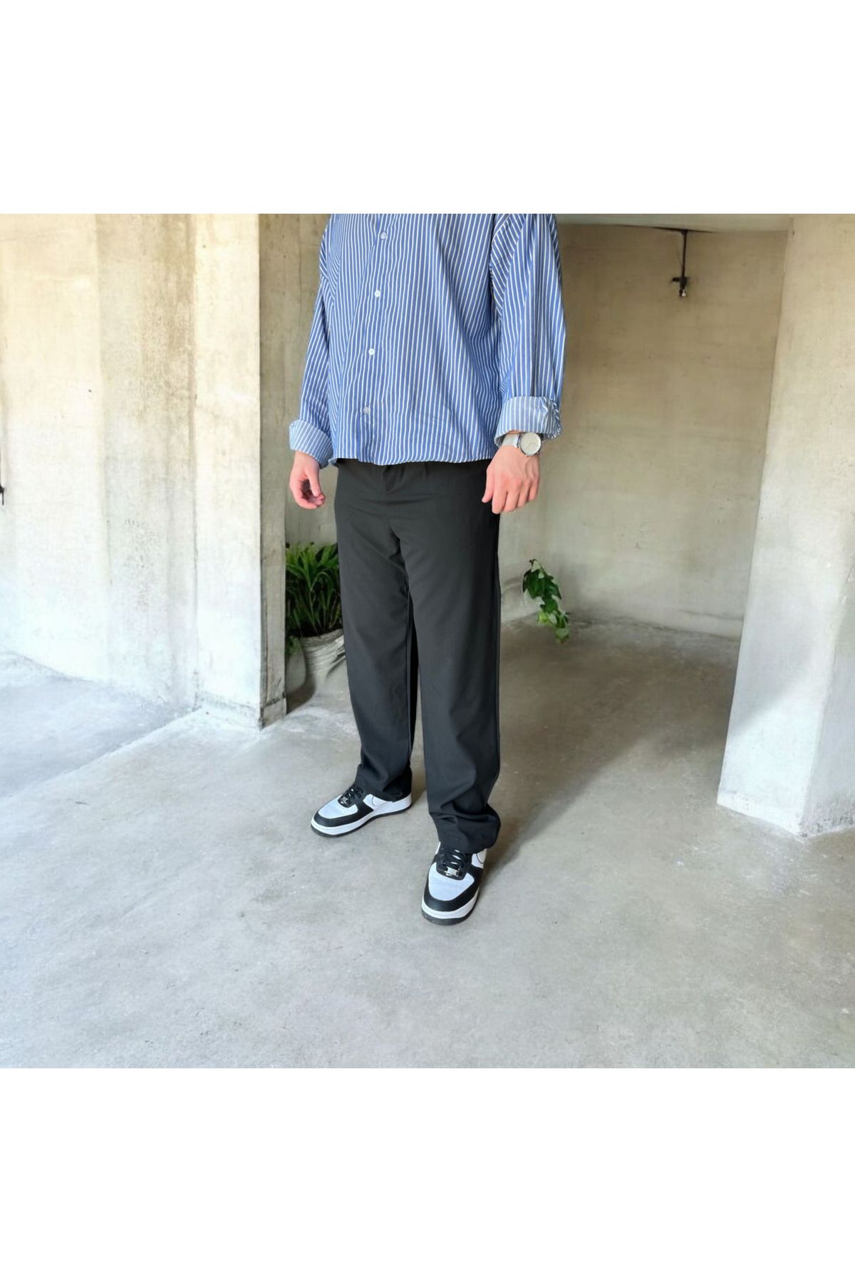Roil Wear Siyah Baggy Kumaş Pantolon