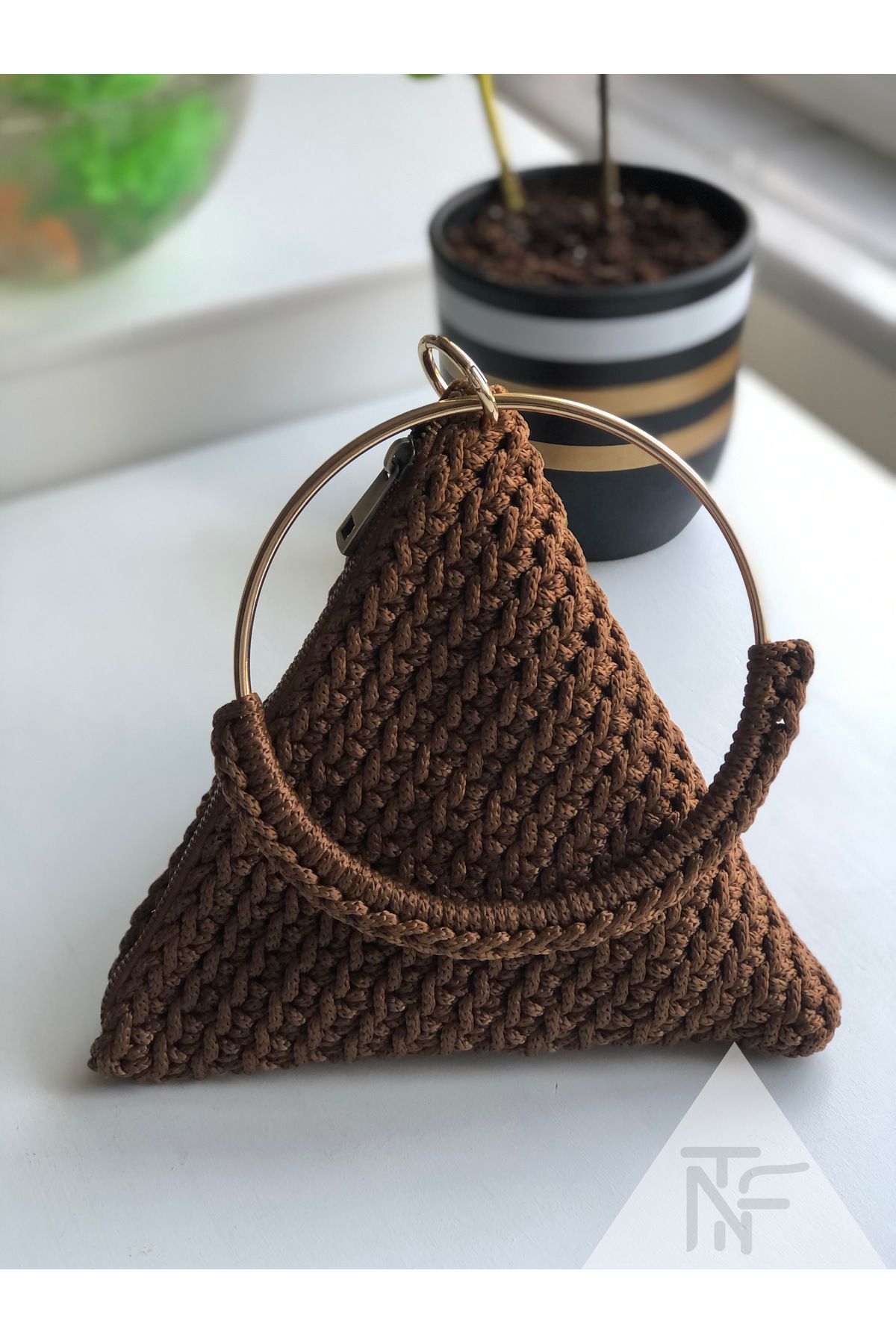 MODA makrome örgü prizma çanta