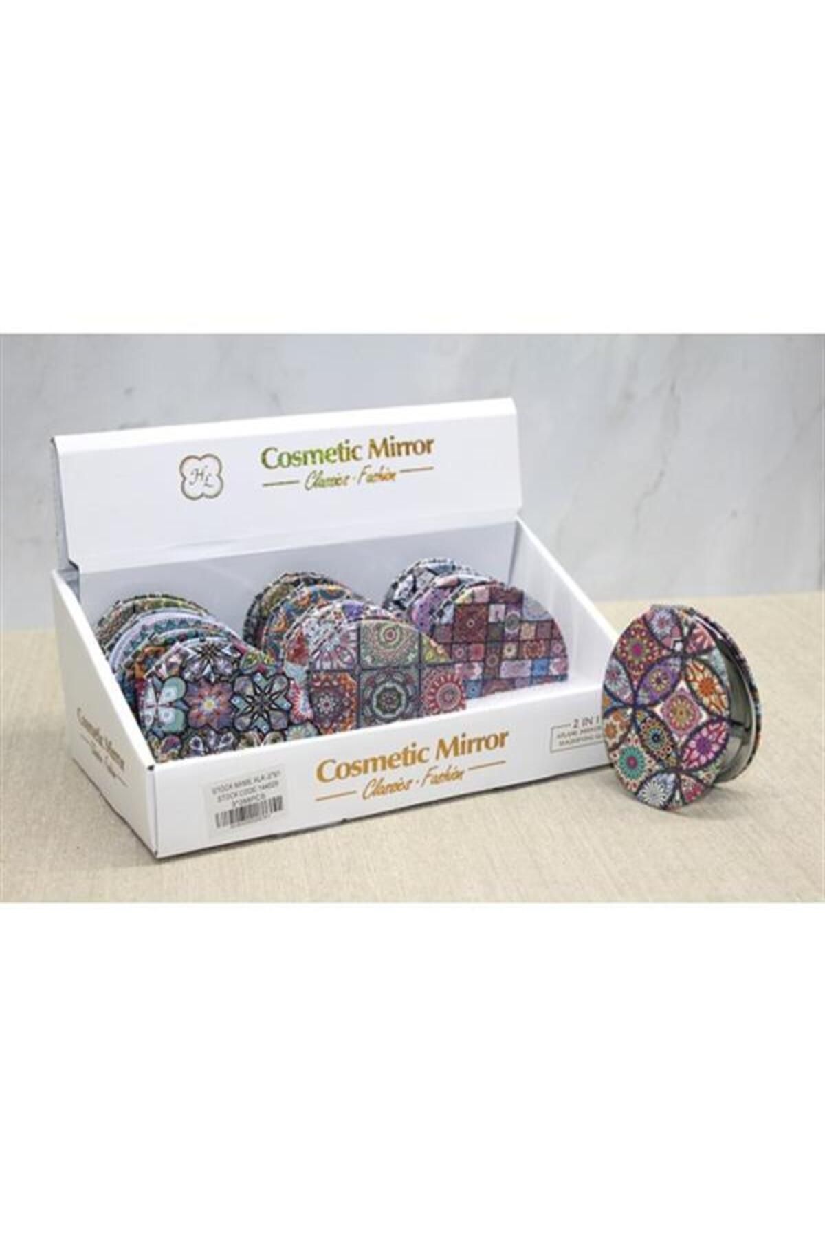 Mu Art Ahşap Taşlı El Aynası Oval İnce Model 1