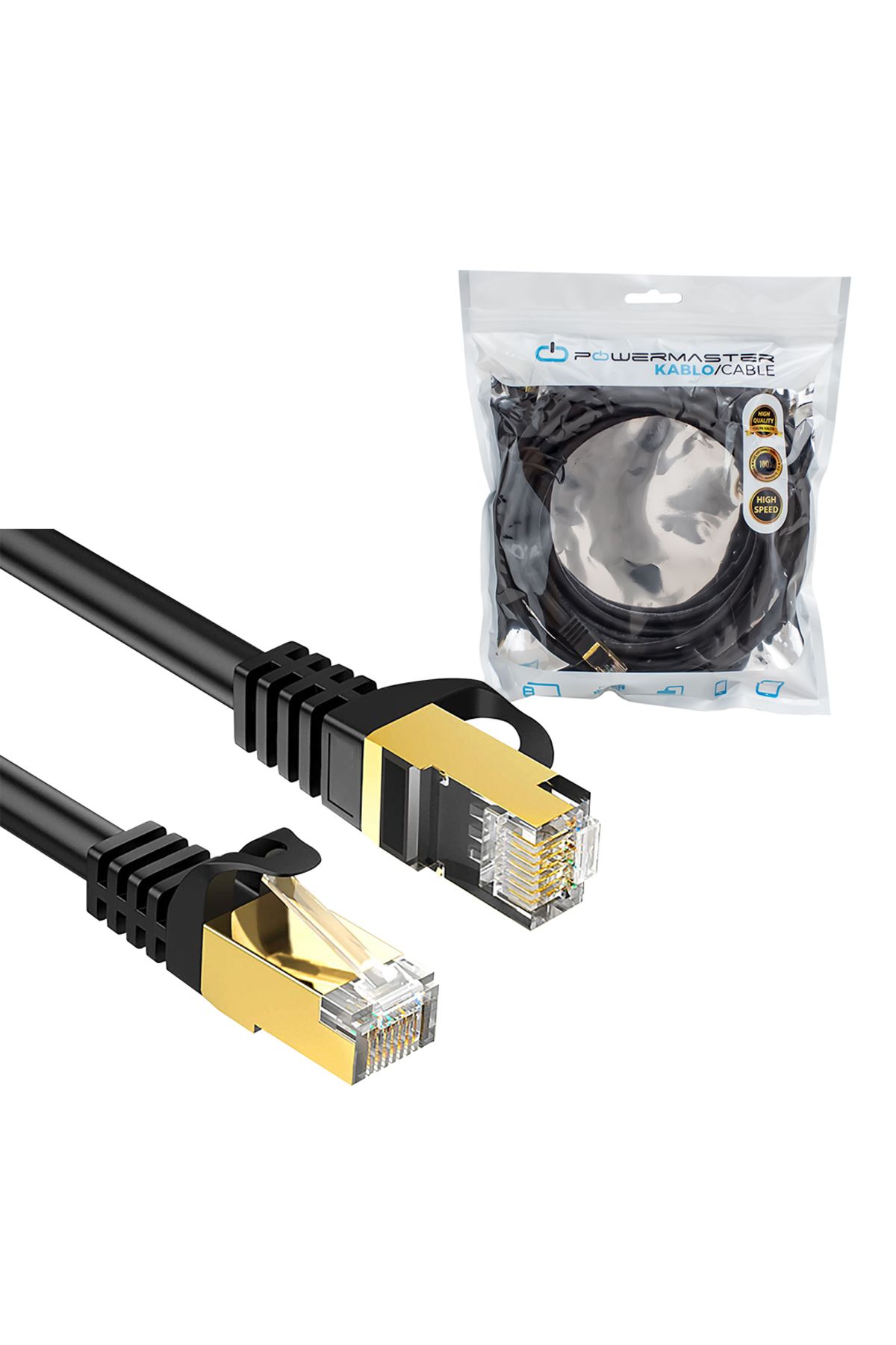 robotrend Powermaster Pmcat75 5 Metre Siyah Cat7 Kablo