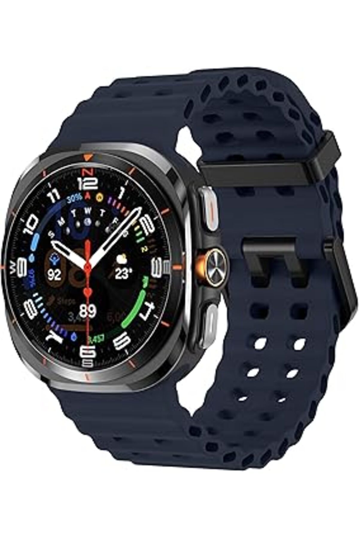 NZM TİCARET Teknoft Samsung Galaxy Watch Ultra 47Mm Ile Uyumlu Delikli Model Ocean Loop Yumuşak Ve Hafif Siliko