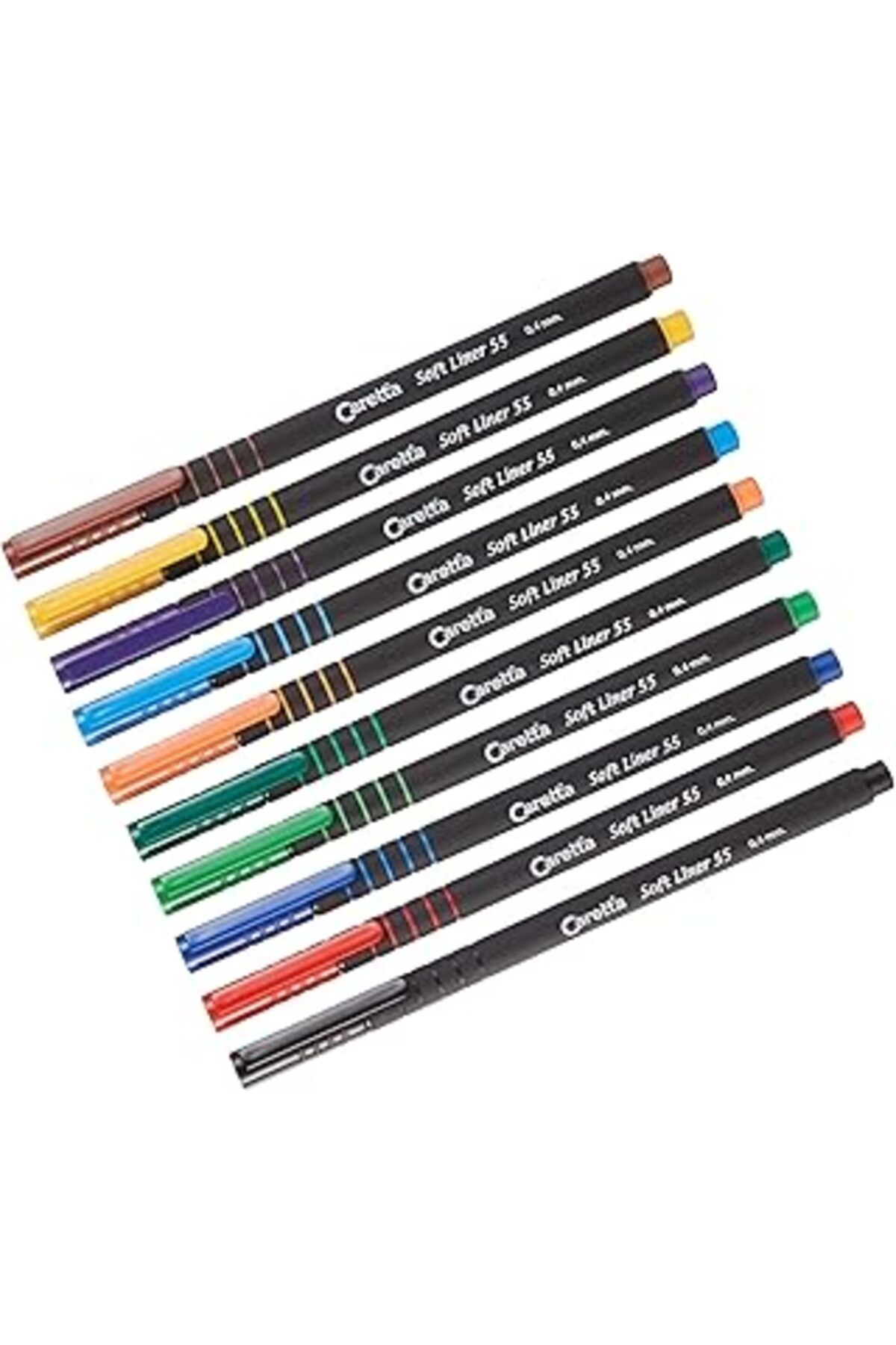 NZM TİCARET Kemerburgaz Ofis Ve Okul Caretta C-S-55-10Pvc Soft Liner 55 Fineliner Kalem 0, 4Mm, Uç, 10'Lu Karış
