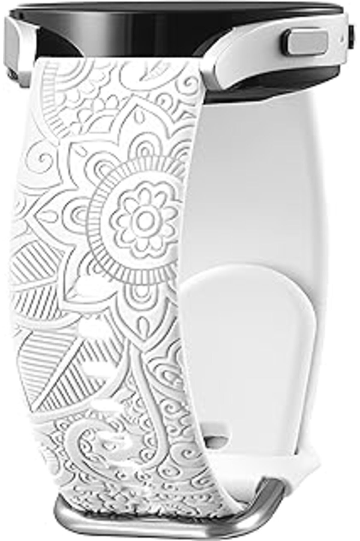 karadağsb Teknoft 20Mm Akıllı Saat Modelleri İçin Çiçek İşlemeli Yumuşak Silikon Kordon Galaxy Watch 7/6/5/4/