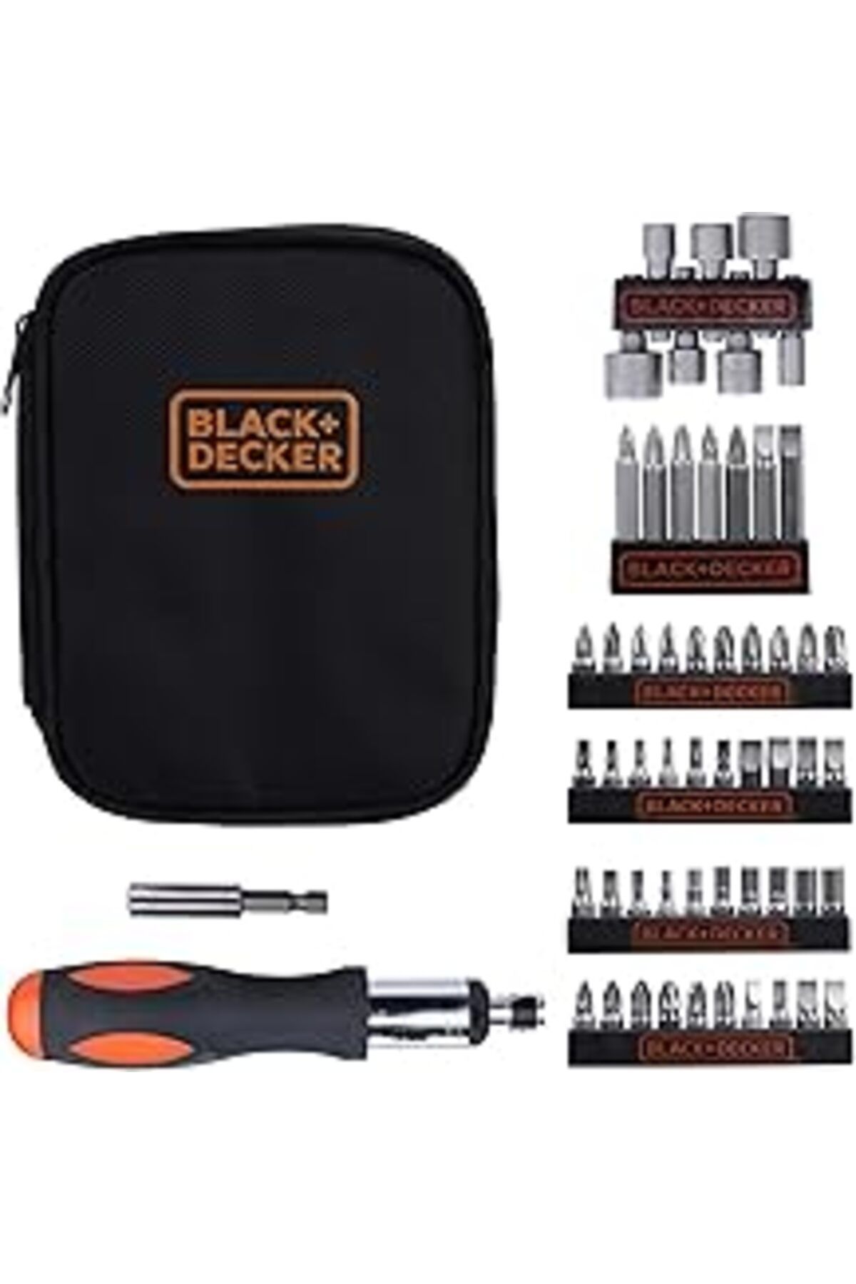 NETWORK ART Black+Decker A7104 56 Parça Cırcırlı Tornavida Ve Vidalama Uç Seti