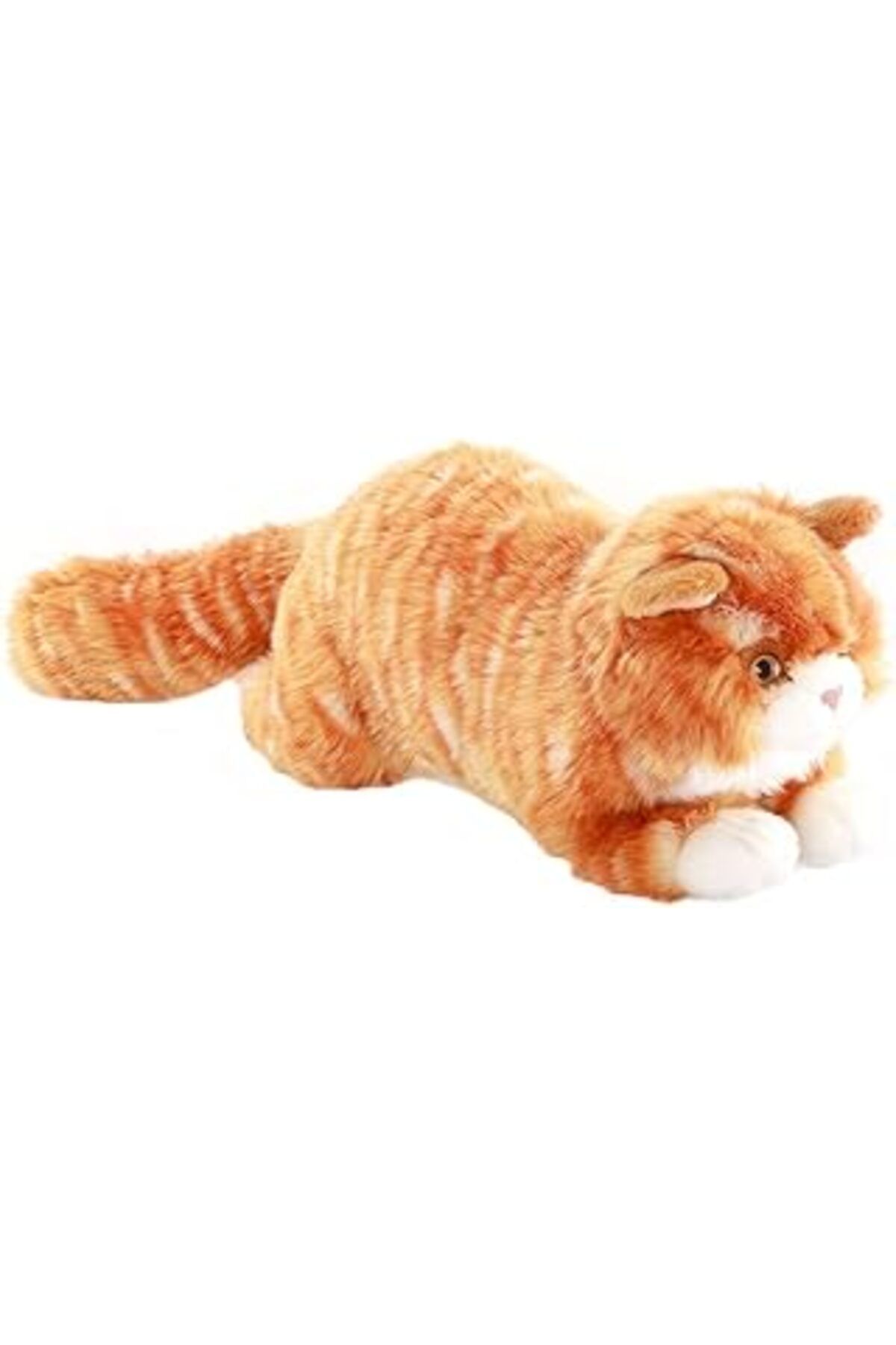 karadağsb Animals Of The World Yatan Tekir Kedi Peluş Oyuncak, Kahverengi, 34Cm