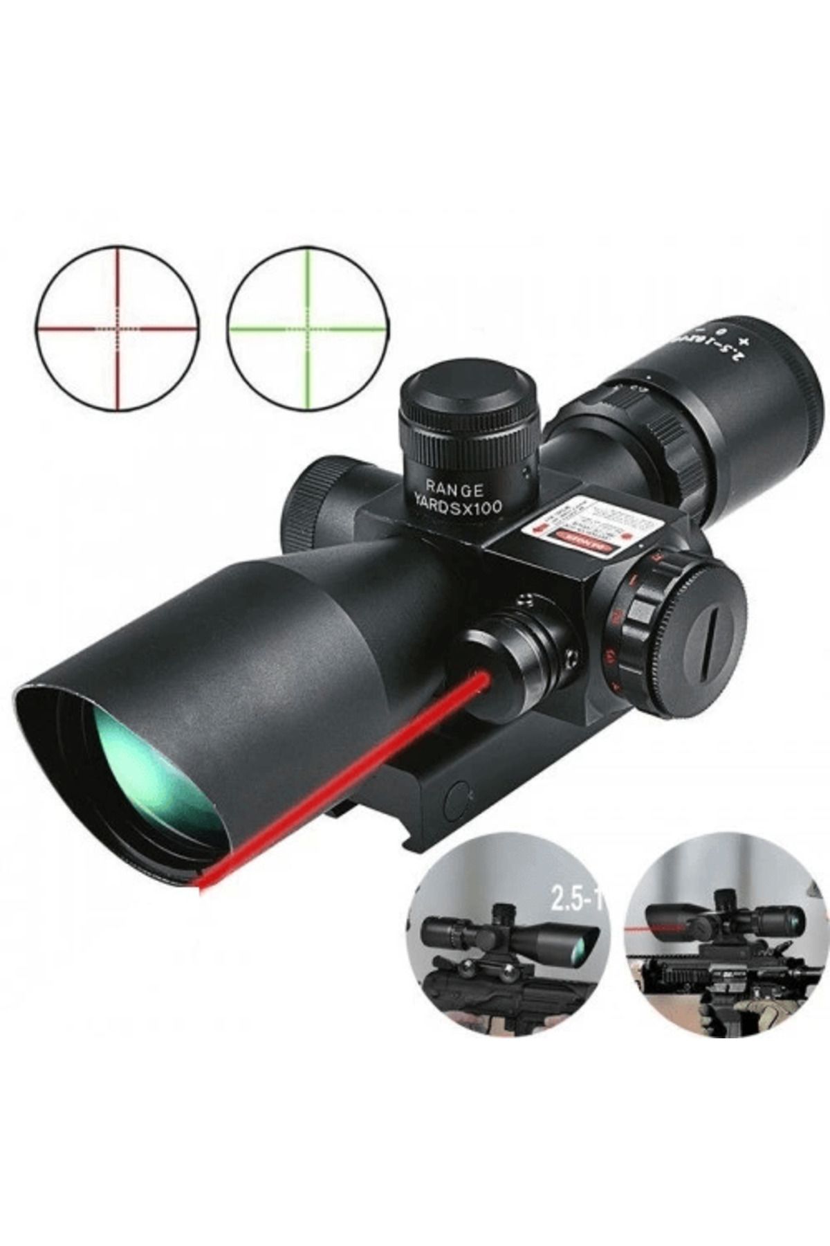 OEM Süper Zoomlu - Lazerli - Profesyonel Av Tüfeği Dürbünü 2.5-10x40/e