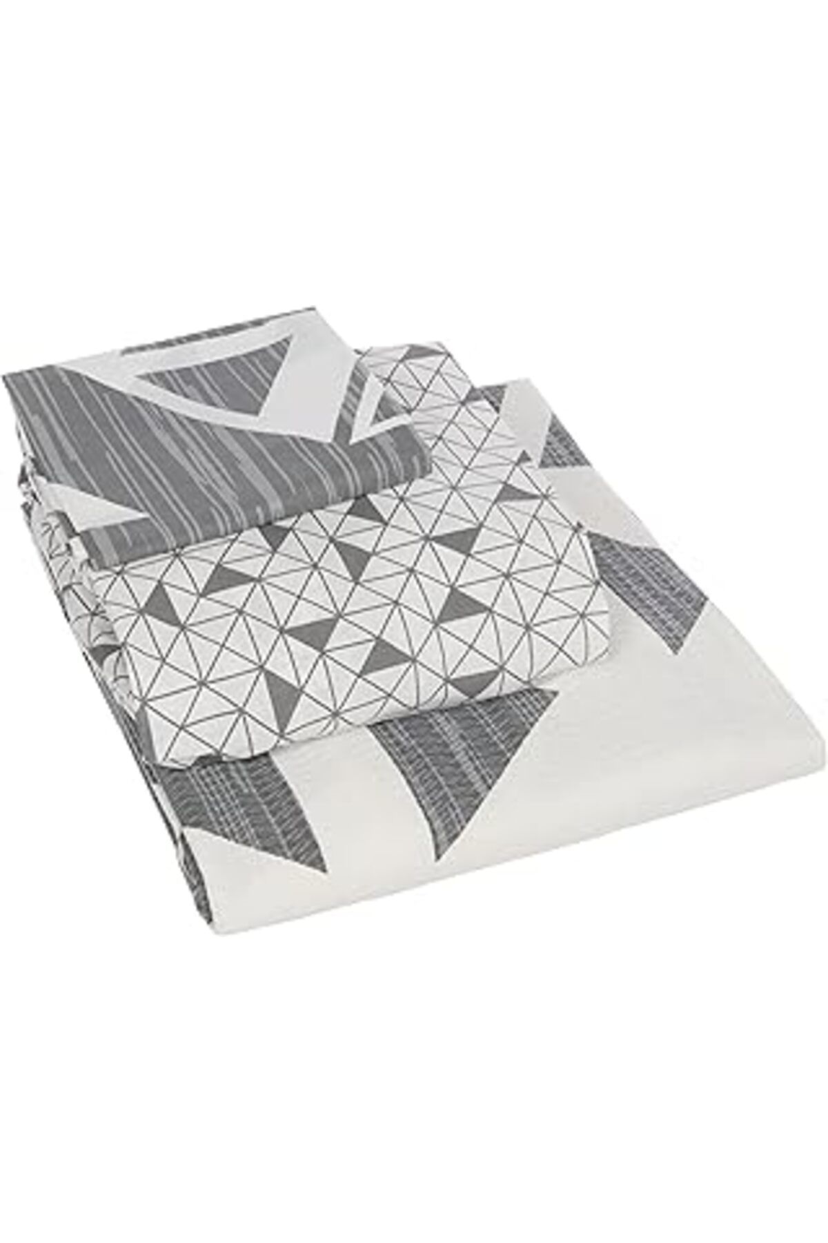 robotrend Rain Geometrik Desenli%100 Pamuk Pike Takımı, Gri, Tek Kişilik