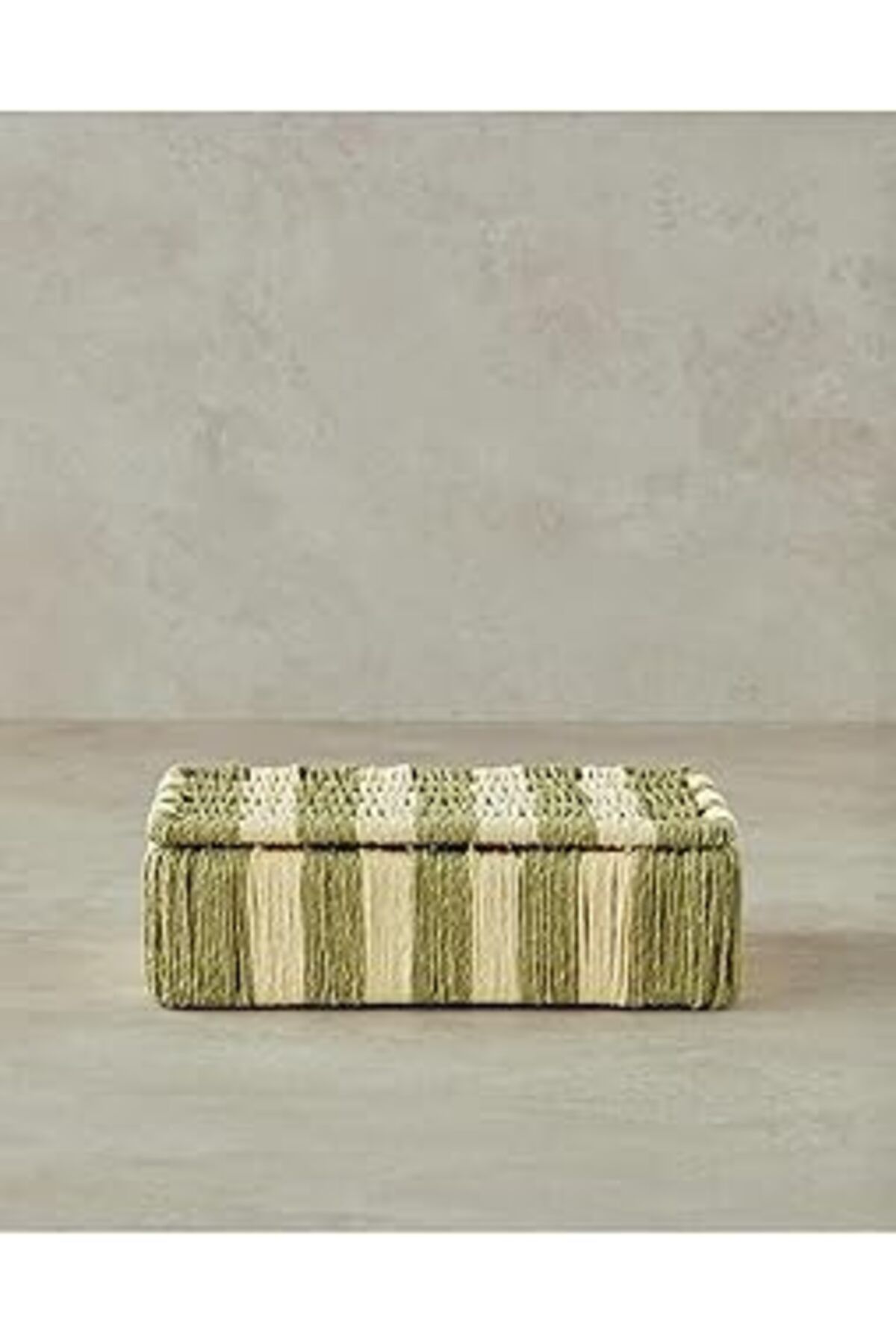 karadağsb English Home Colorful Striped Kağıt İp Dekoratif Kutu Natural Yeşil