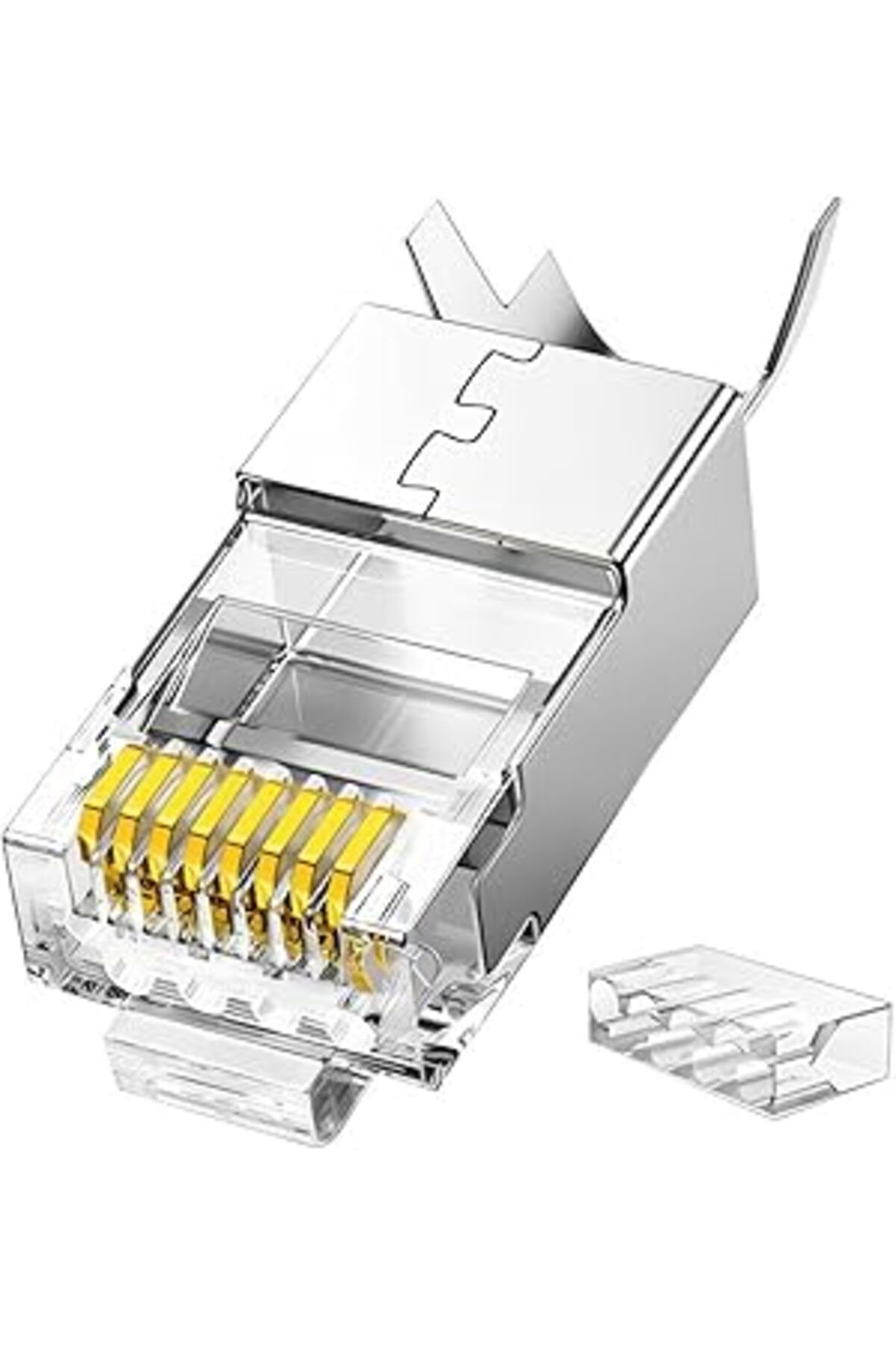 jupiter global bazaar Veggieg Cat7 10 Gigabit Metal Rj45 Ethernet Konnektörü Altın Kaplama Korumalı 25 Adet
