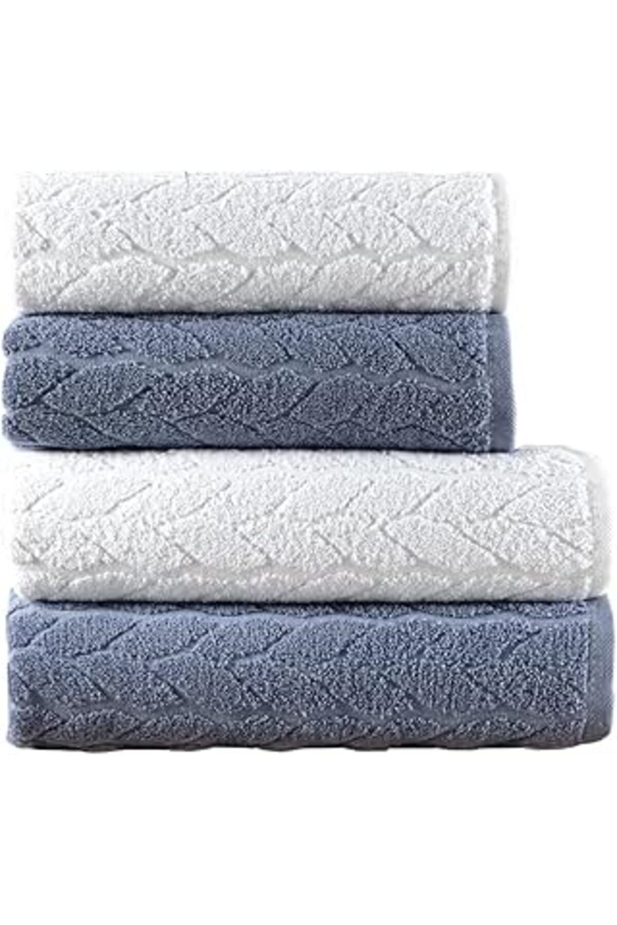NZM TİCARET Mürdüm Home Sarmaşık Çift Renk Banyo Havlusu, 4'Lü Paket 2 Parça (70X140),2 Parça (50X90) Yumuşak V