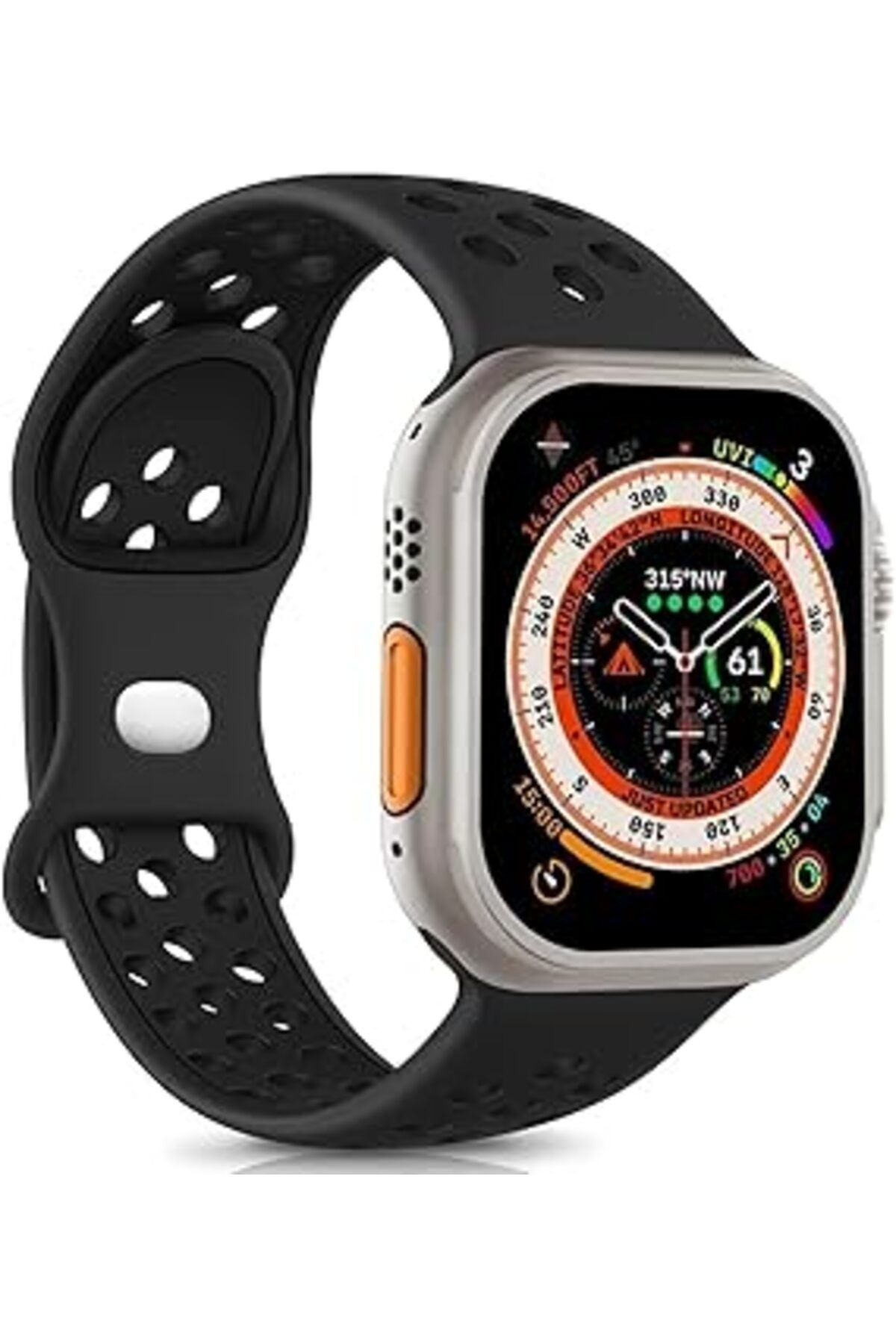 karadağsb Microsonic Apple Watch Series 10 46Mm Için Kordon Rainbow Band Siyah