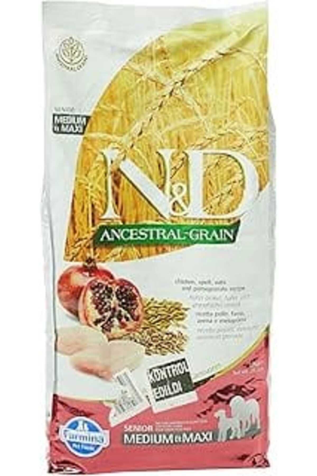 karadağsb N&D Ancestral Grain Kuru Köpek Maması, Tavuk, Kılçıksız Buğday, Yulaf Ve Narlı, Yaşlı Medium Ve Max
