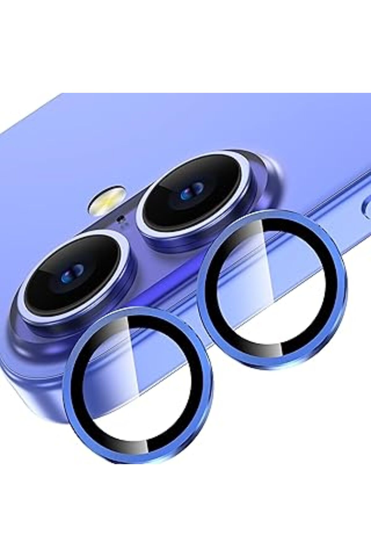 Karachil Babilden Apple Kolay Kurulum Safir Parmak İzi Bırakmayan Anti-Reflective Kamera Lens Koruyucu (Mavi