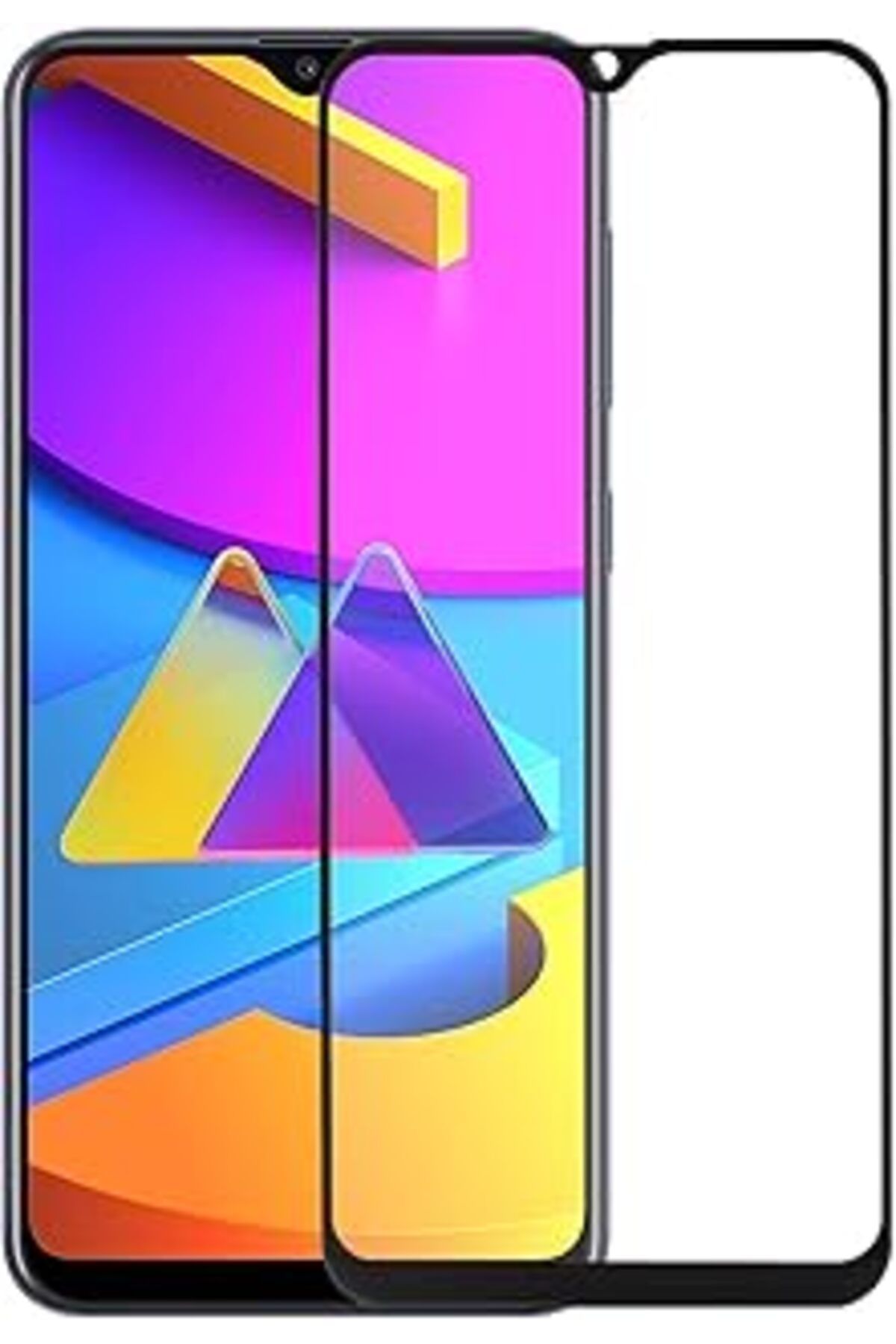 jupiter global bazaar Microsonic Samsung Galaxy M10S Tam Kaplayan Temperli Cam Ekran Koruyucu Siyah