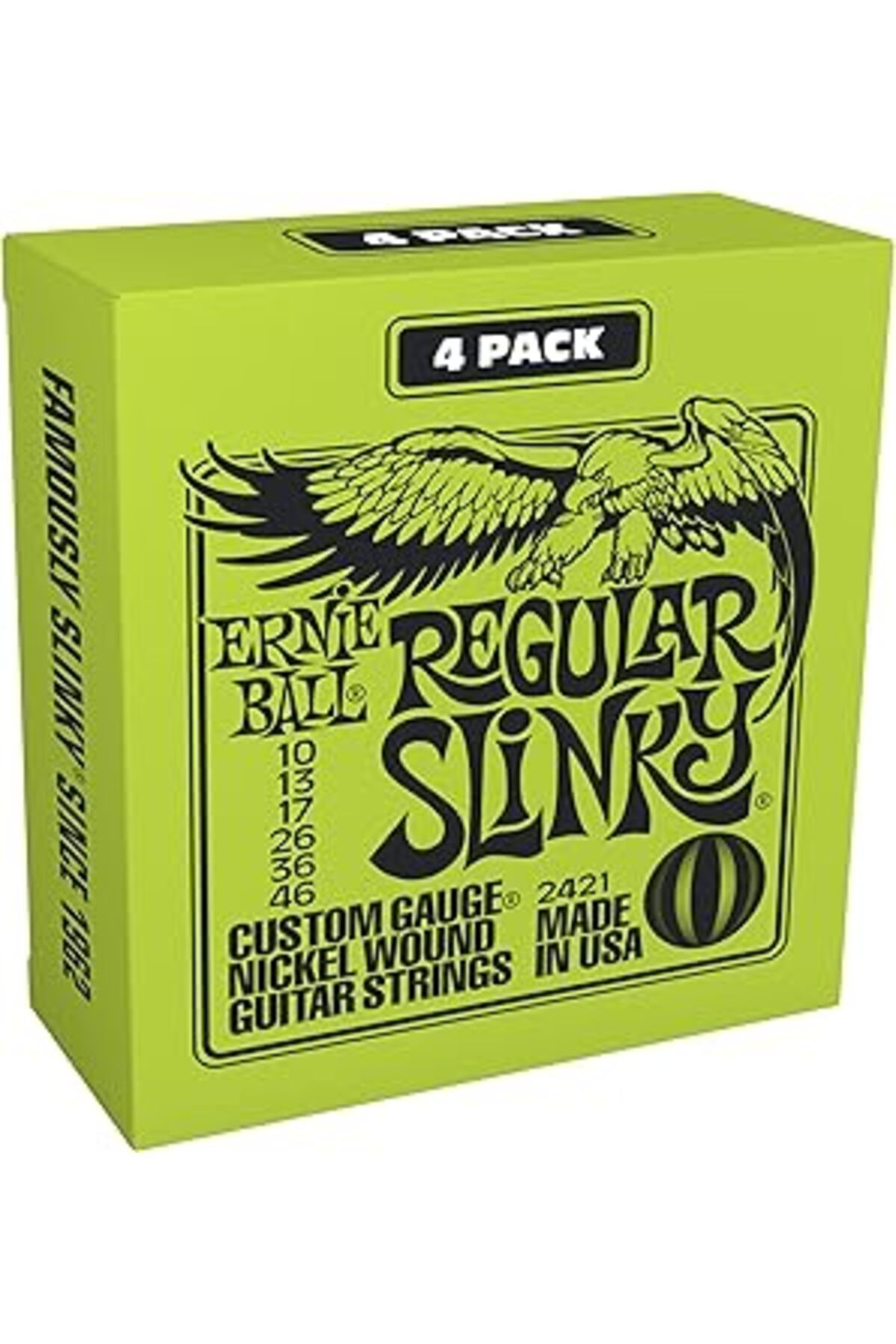 DENİZBİLİŞİM Ernie Ball Regular Slinky Nickel Wound Electric Guitar Strings Amazon Exclusive 4-pack - 10-46 Gaug