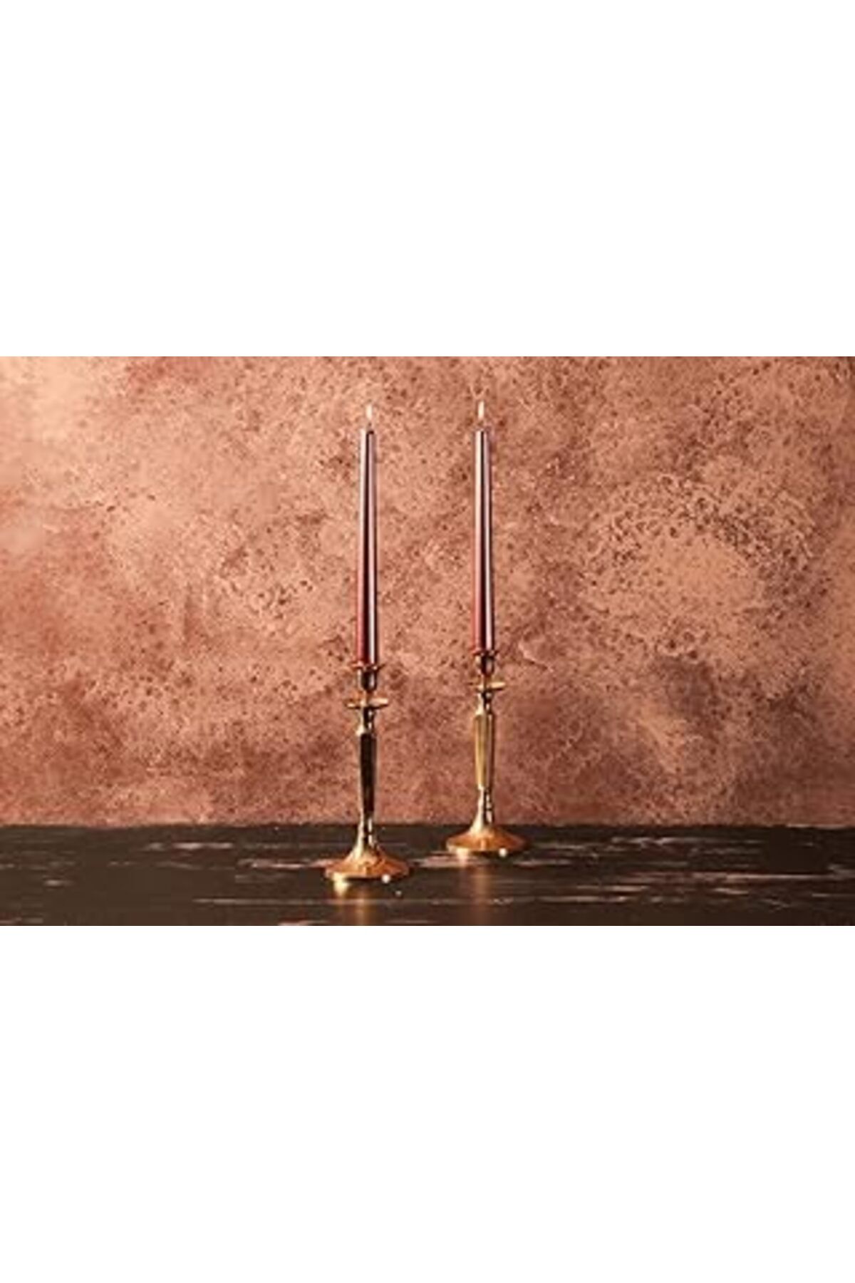 karadağsb Porland Shine Bakır Şamdan Mum 2Li Set 25Cm
