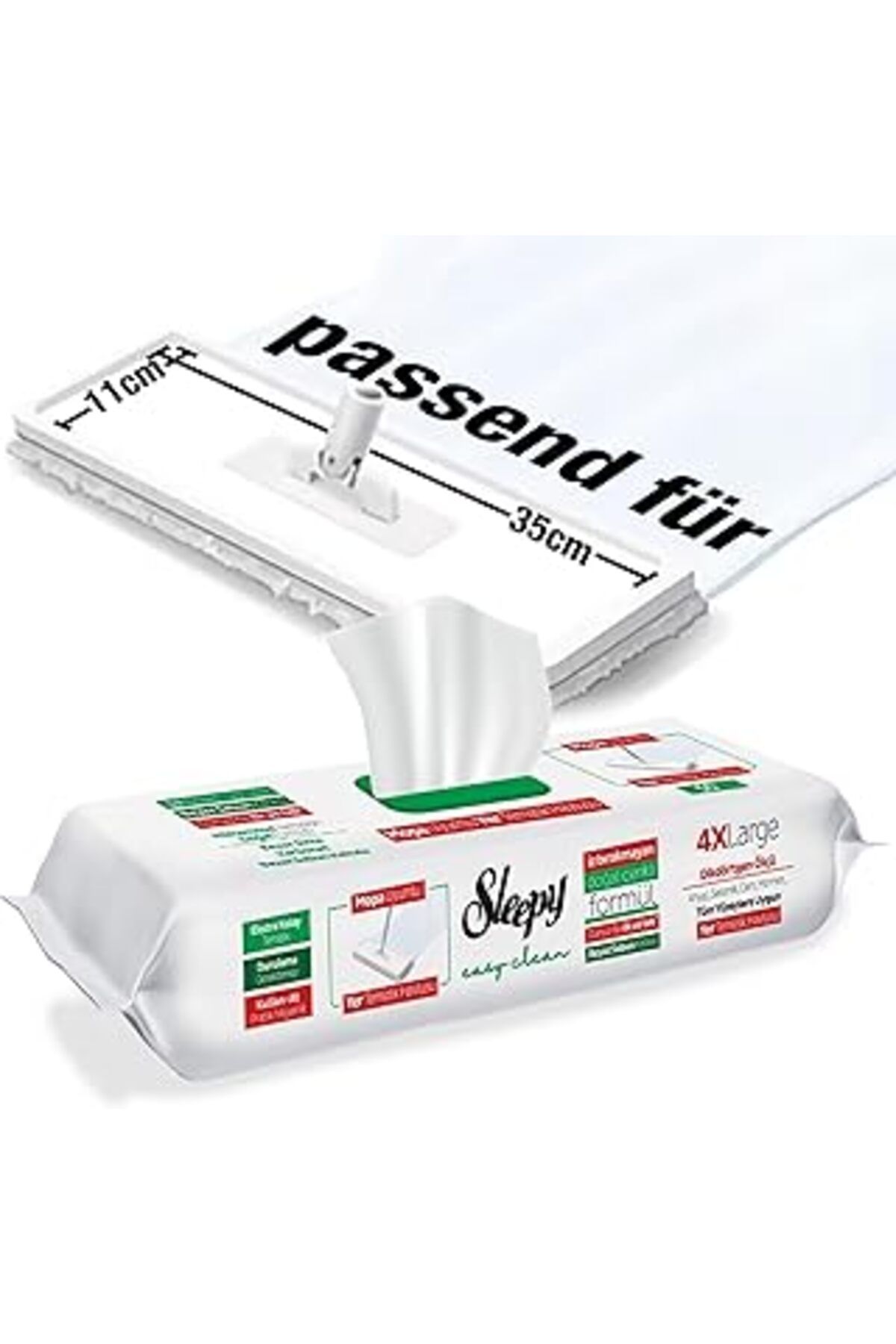robotrend Sleepy Easy Clean Beyaz Sabun Katkılı Mopa Uyumlu Yer Temizlik Havlusu 50 Yaprak