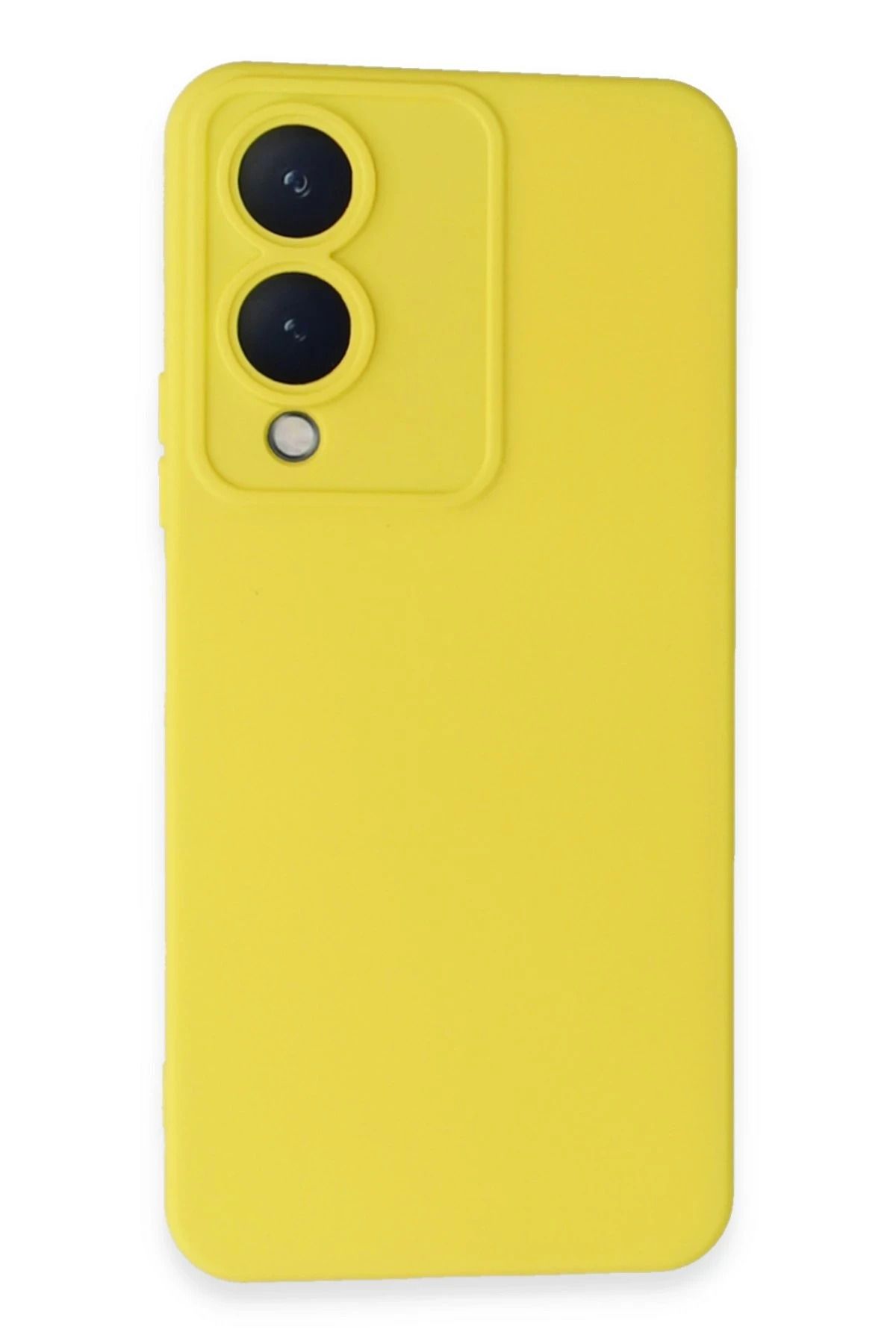 NewFace Vivo Y17S Kılıf Nano içi Kadife Silikon - Sarı YNSMR
