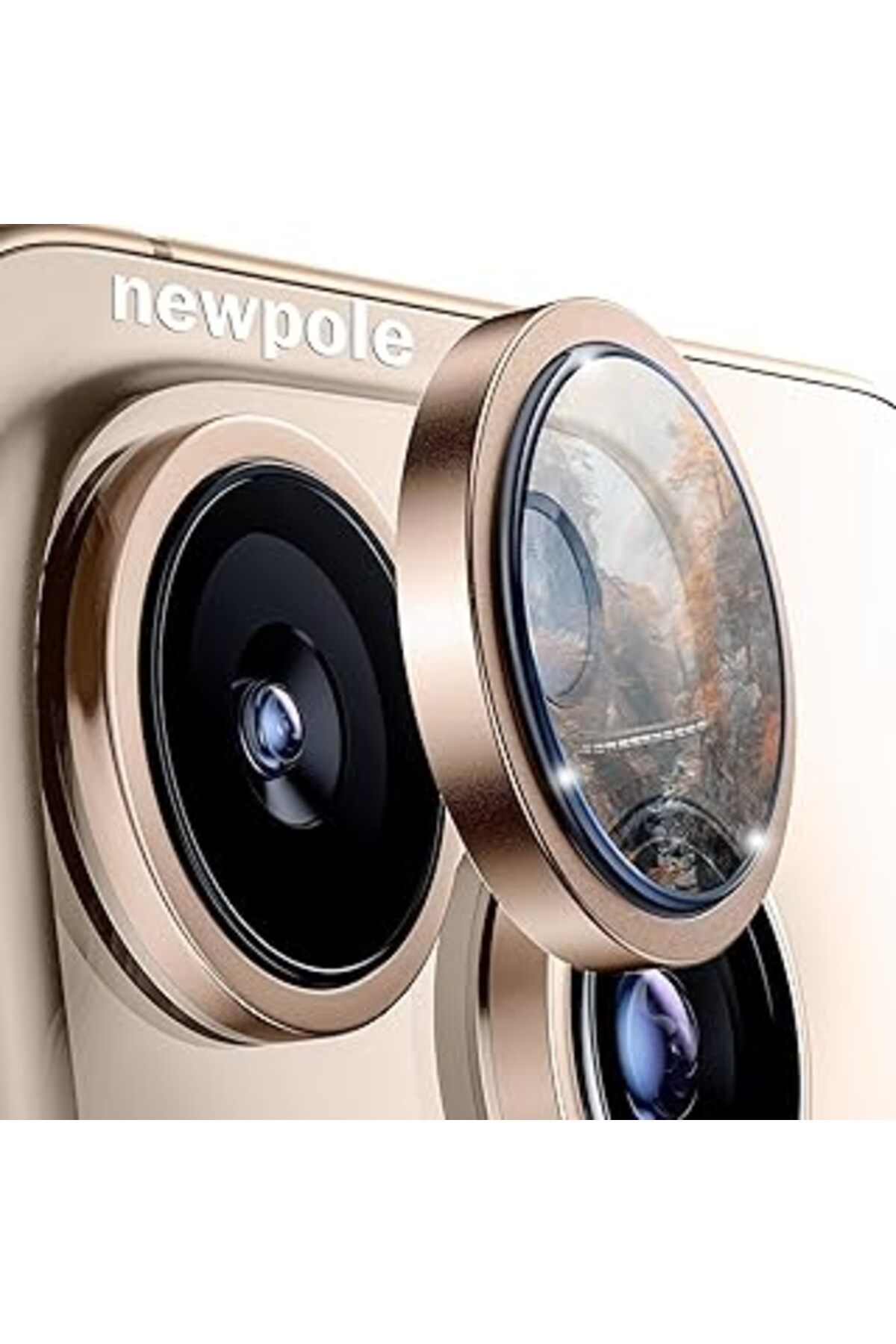 Pazarcan Newpole Iphone 16 Pro/Iphone 16 Pro Max Için Kamera Safir Lens Koruyucu, Alüminyum 9H Temperli Cam