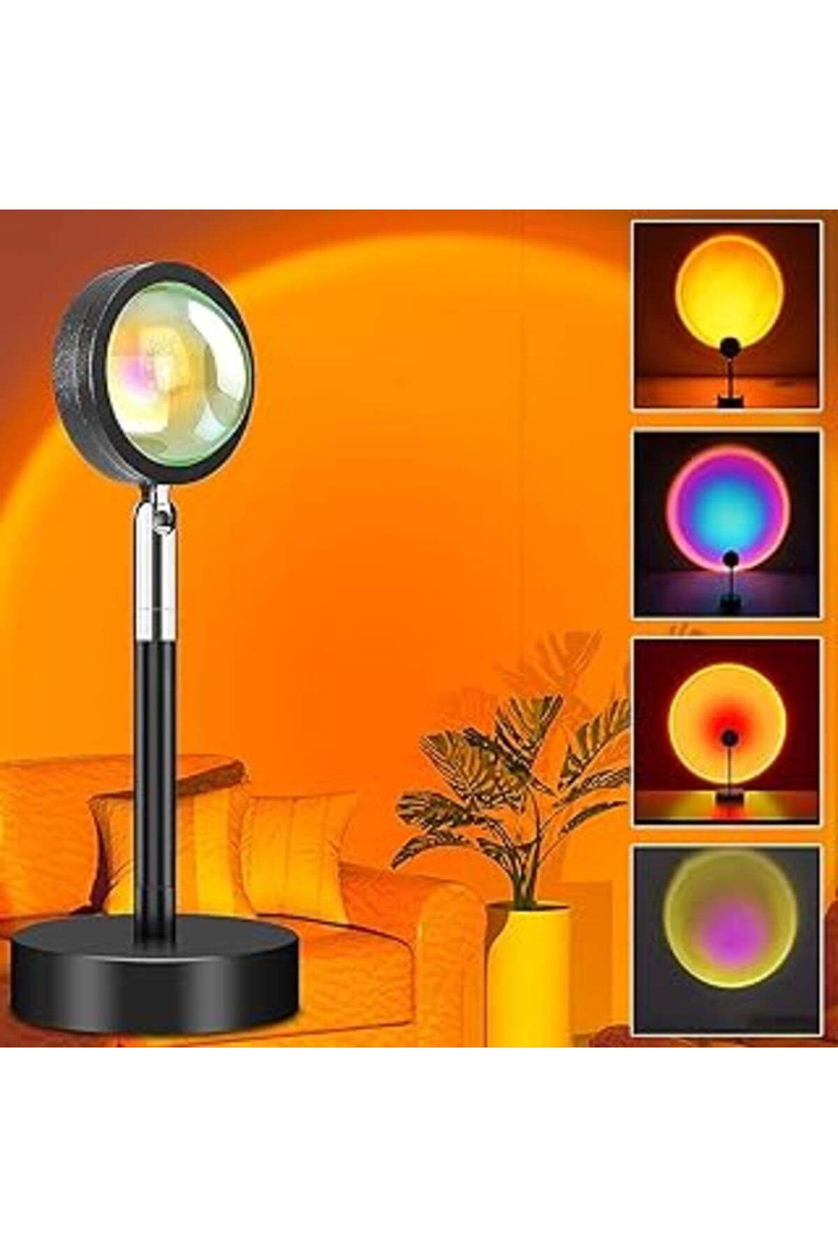 karadağsb Babilden Gece Lambası Projektör Kumandalı Gün Batımı Sunset Lamp Yeni Çocuk Odası Lambası