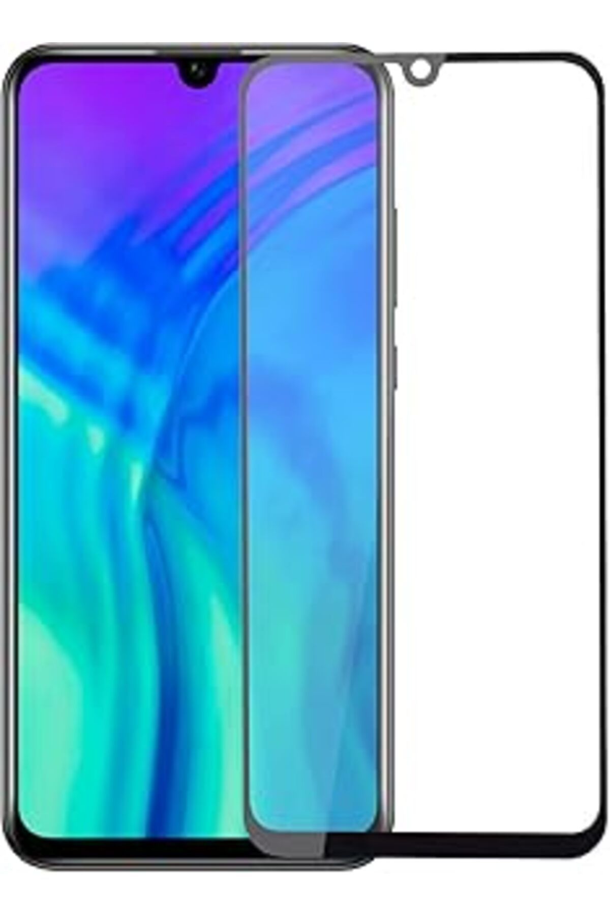 Pazarcan Microsonic Huawei Honor 20 Lite Tam Kaplayan Temperli Cam Ekran Koruyucu Siyah