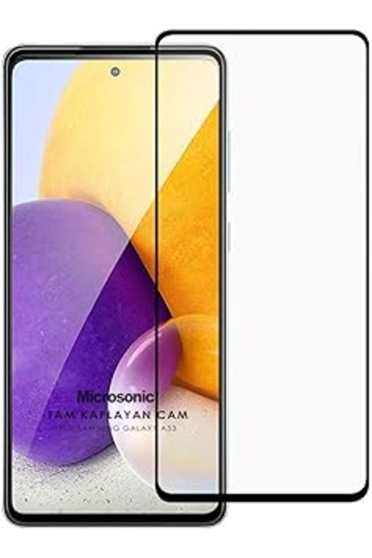 Pazarcan Microsonic Samsung Galaxy A53 5G Tam Kaplayan Temperli Cam Ekran Koruyucu Siyah