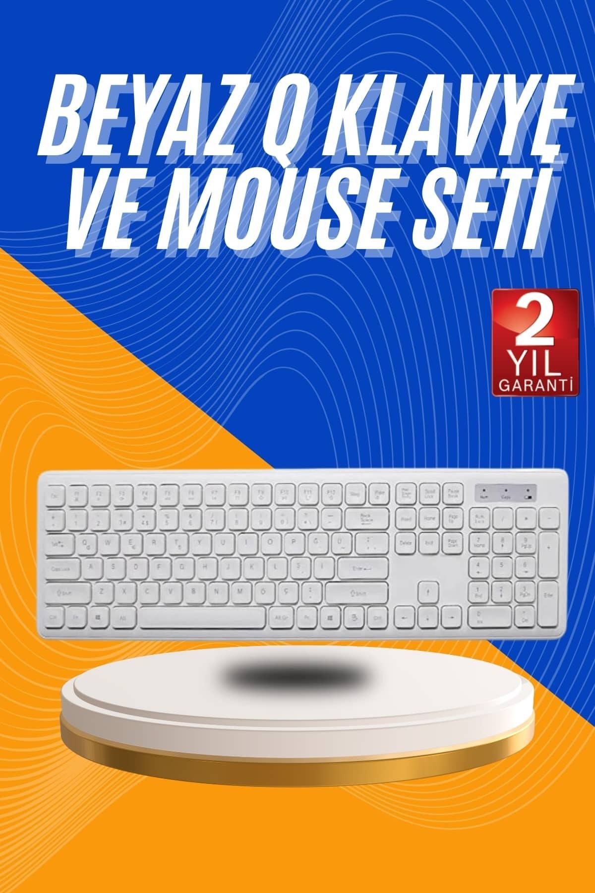 ASTRALTECH Kablosuz Klavye Mouse Seti Beyaz Q Klavye Tüm Cihazlara Uyumlu
