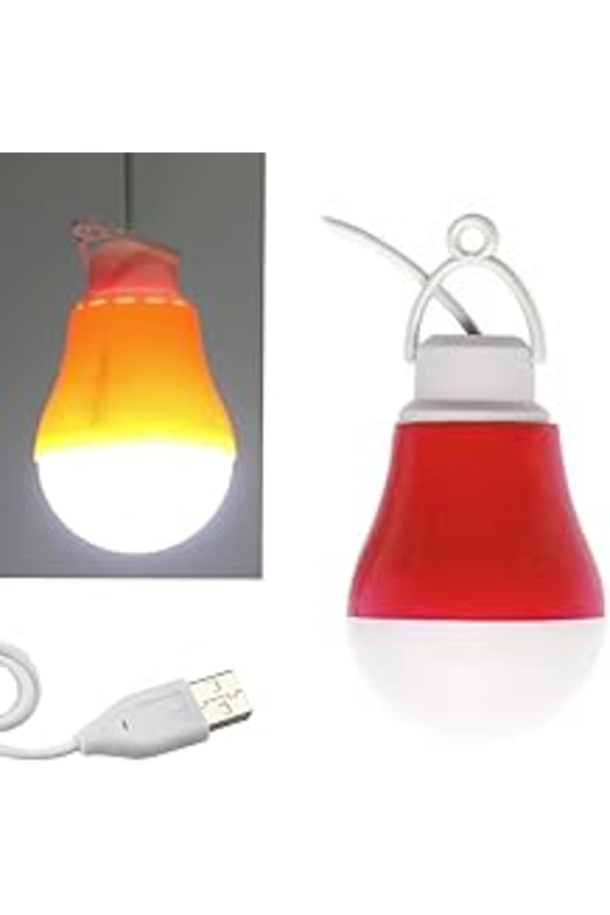 Mu Art Ahşap Güncelçarşı Usb Kablolu Beyaz Led Ampul 5W 5 Volt, Kamp, Piknik, Çadır, Seyahat, Açık Hava, Çok Ama