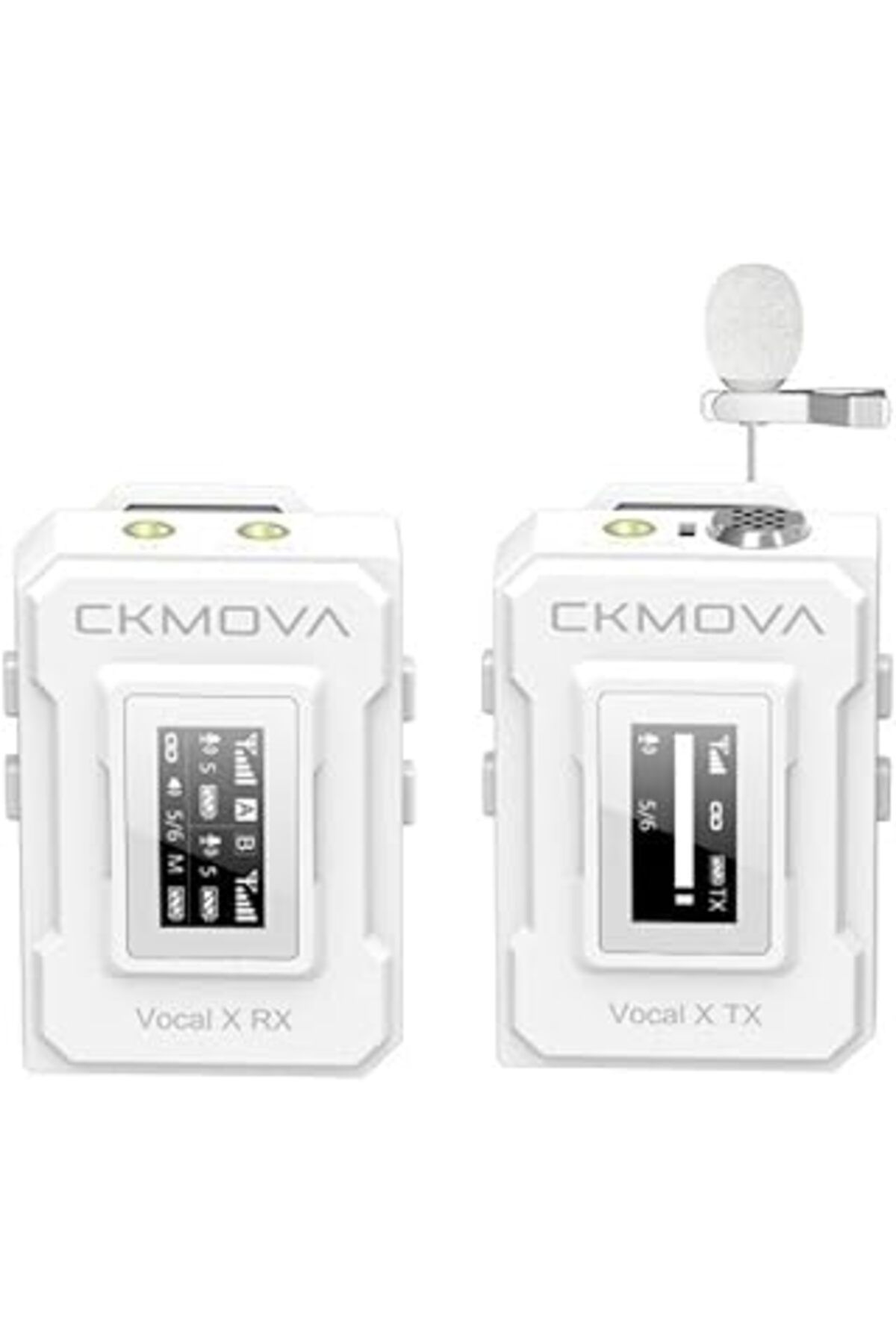 Pazarcan Ckmova Vocal X V1W 2.4 Ghz Dahili Mikrofonlu Telsiz Mikrofon Seti, Beyaz Renk